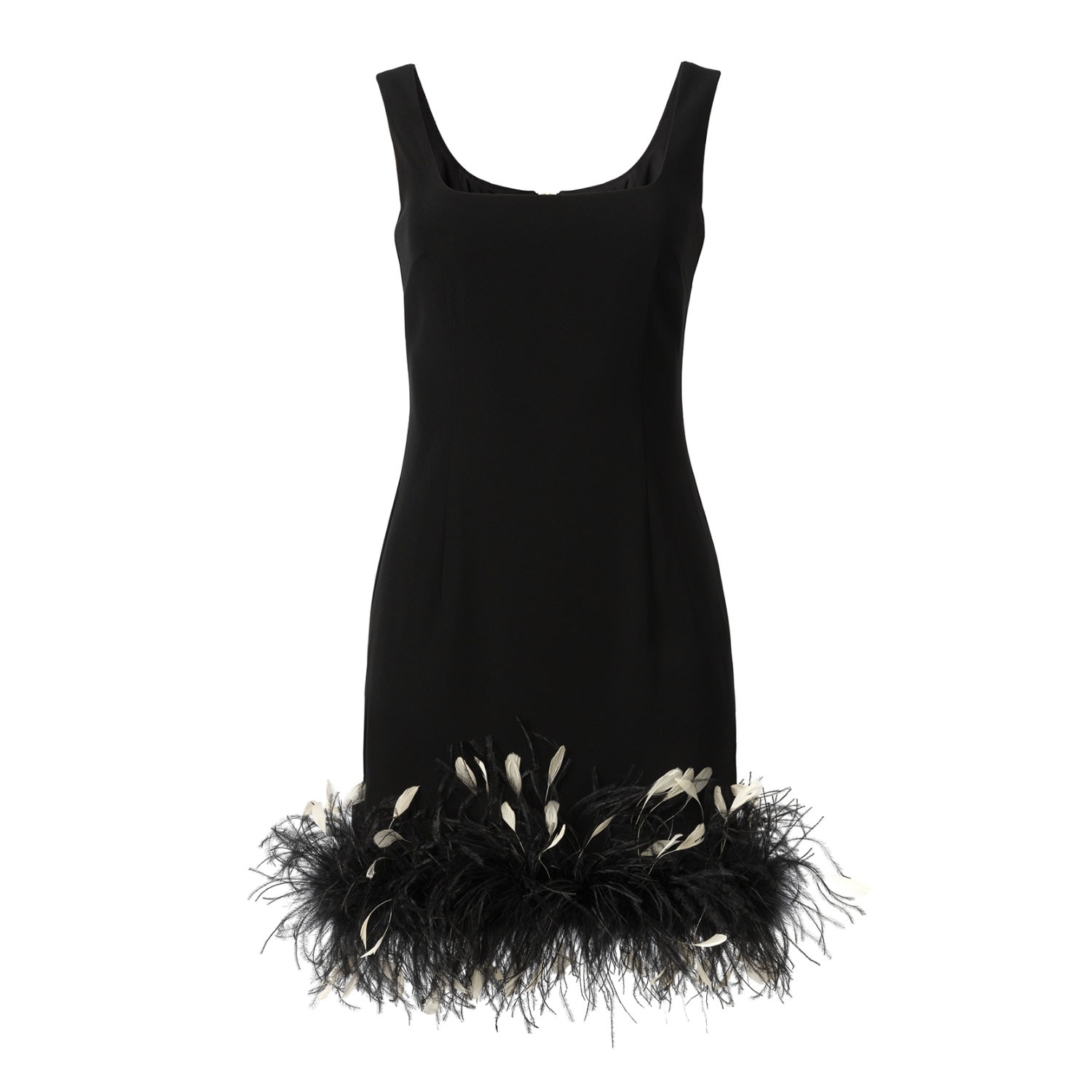 Lita Couture Women's Black Crepe Feather Mini Dress In Black