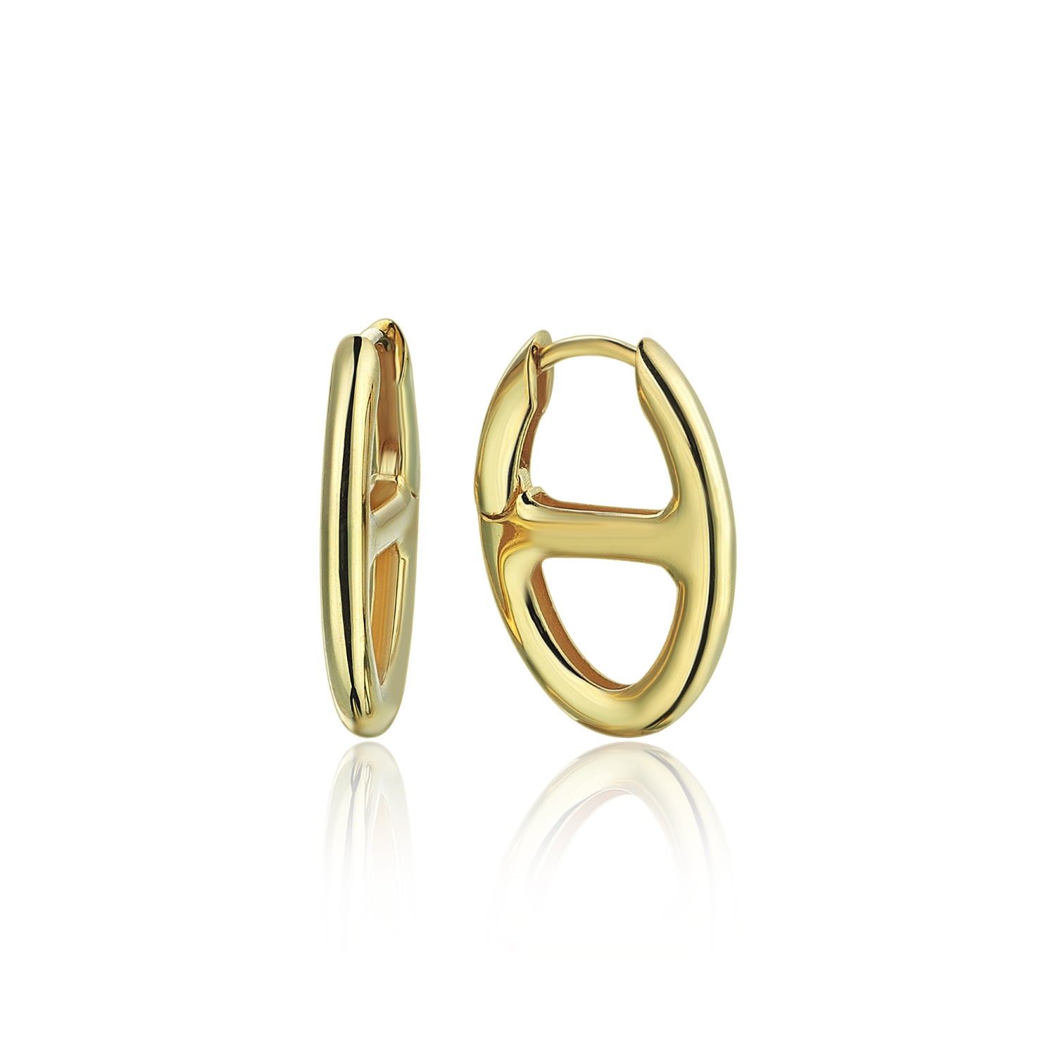 Women’s Hazan Huggie Earrings In Sterling Silver With Gold Plated Odda75