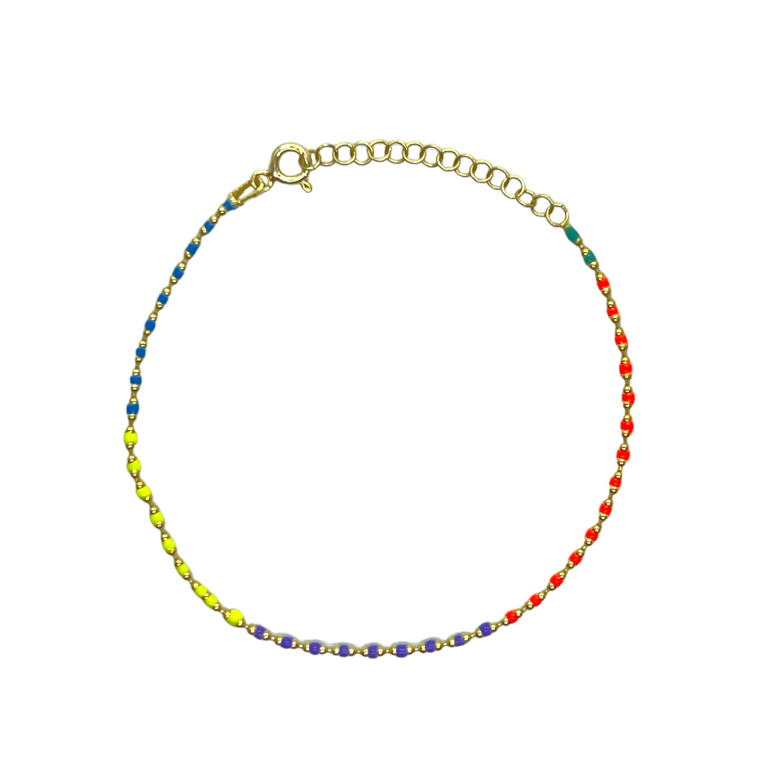 Spero London Women's Sterling Silver Enamel Mine Beaded Colourful Rainbow Bracelet In Gray