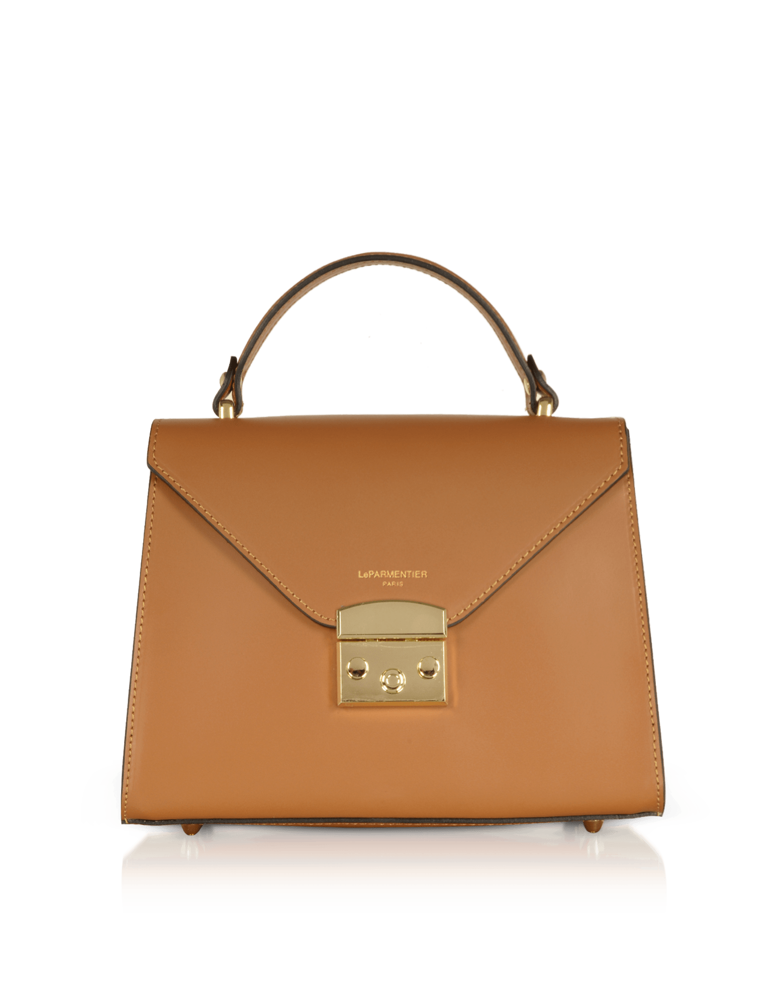 Le Parmentier Women's Peggy Leather Top Handle Satchel Bag - Cognac Brown In Brown