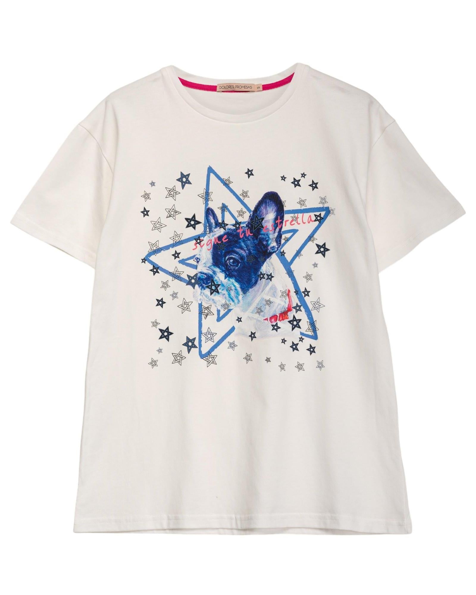 Women’s White Stars Tula T-Shirt Medium Dolores Promesas