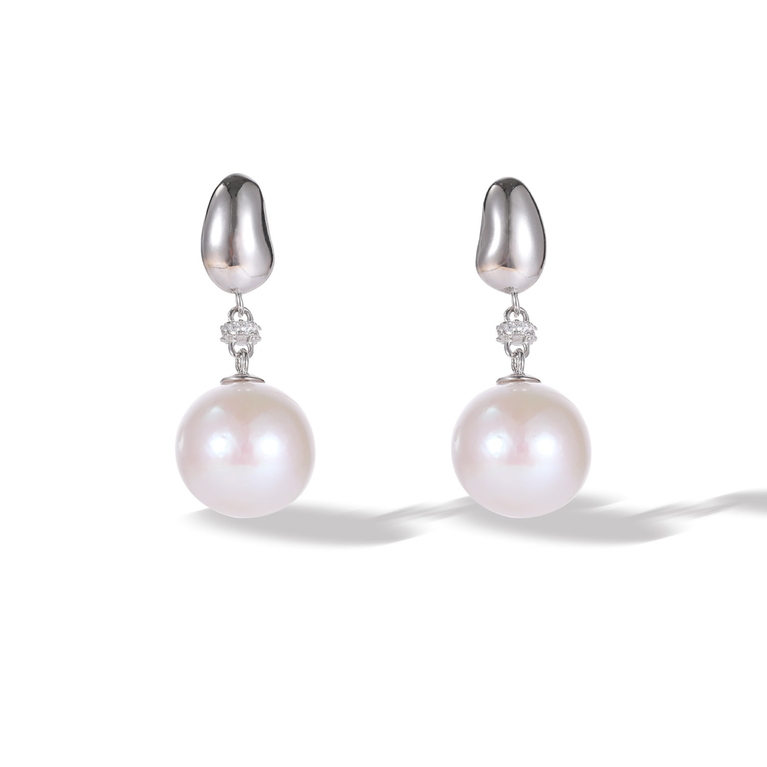 Classicharms Doris Freshwater Pearl Drop Earrings In Silver