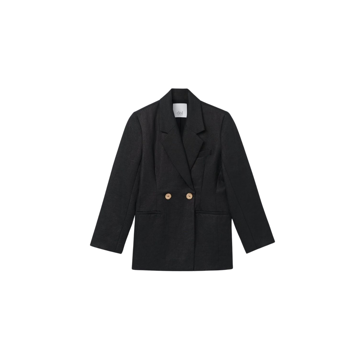 Dal The Label Women's Black Hemp Double-breasted Blazer In Black