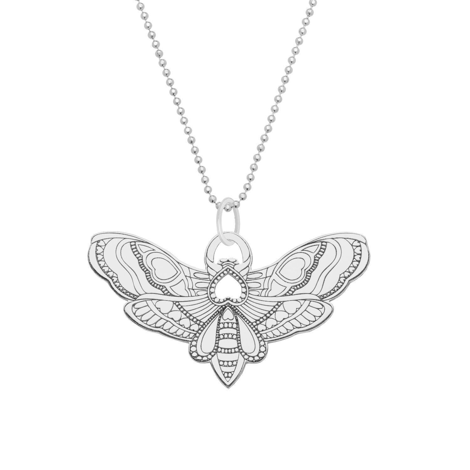 Women’s Small Silver Moth Pendant Necklace Cartergore