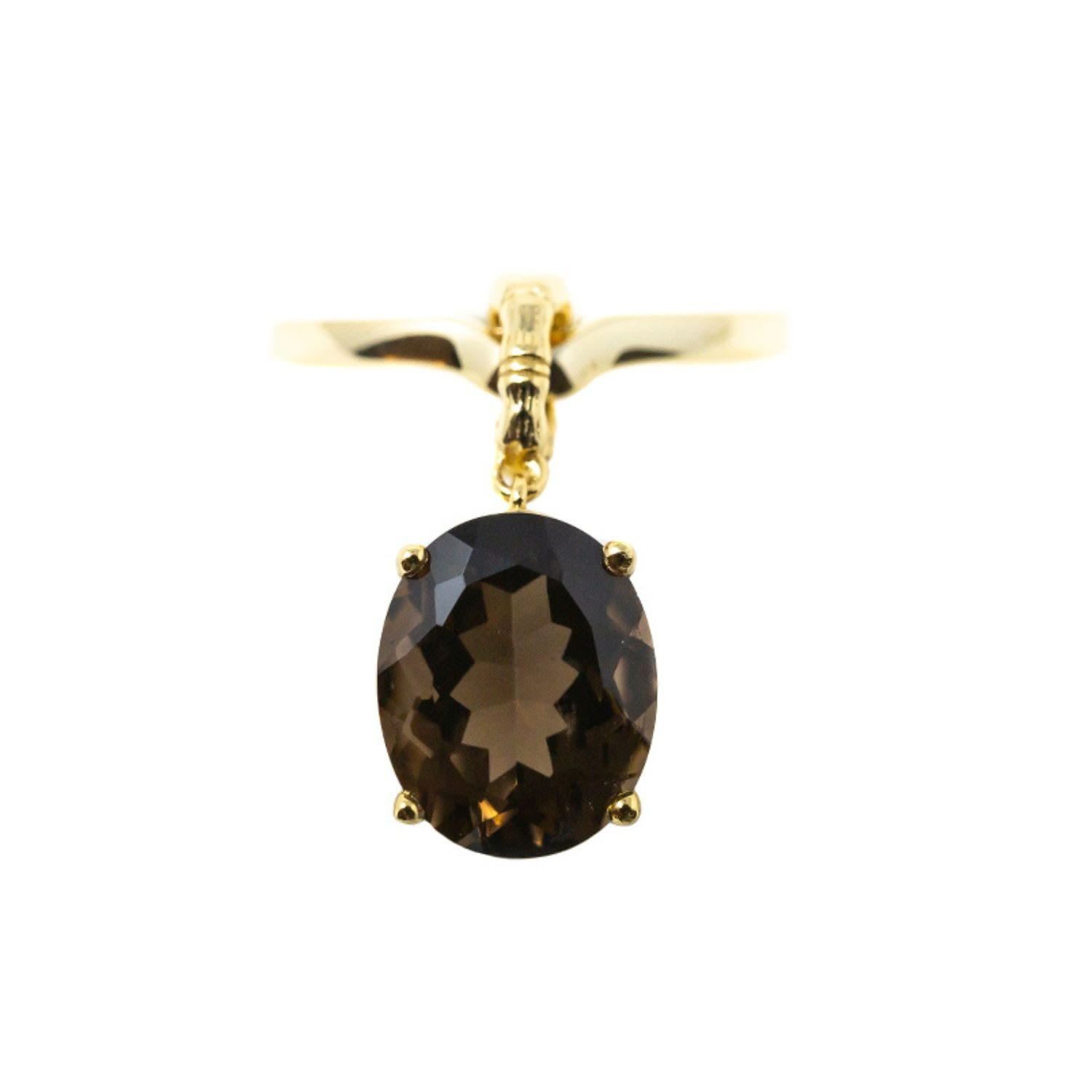 Women’s Crystalis Dancer Ring- Smokey Quartz, Gold Nasi Silver