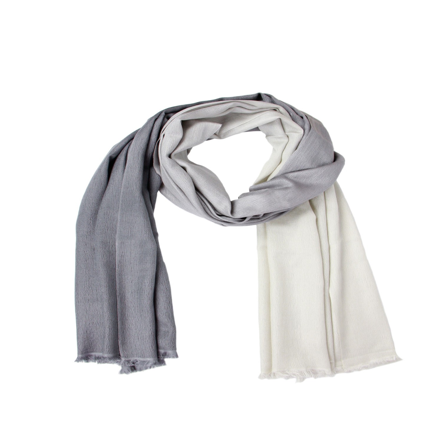Saachi Women's Grey Cashmere Silk Gray Scarf Ombre In Gray