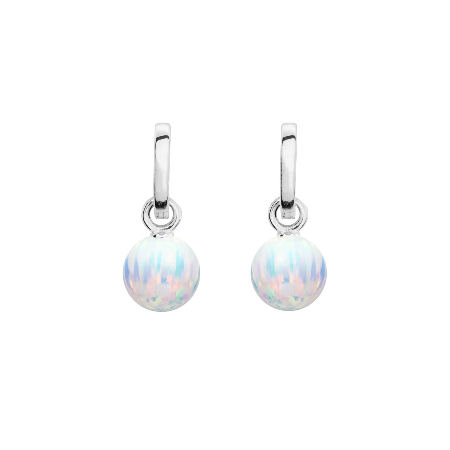 Ora Pearls Women's Ice Opal Hoop Earrings - Silver In Silver