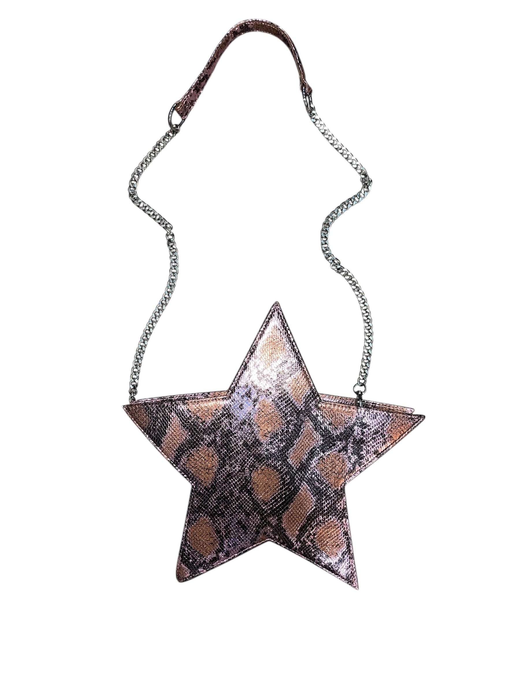 Any Old Iron Women's Black / Yellow / Orange Metallic Pink Snake Star Leather Bag In Black/yellow/orange