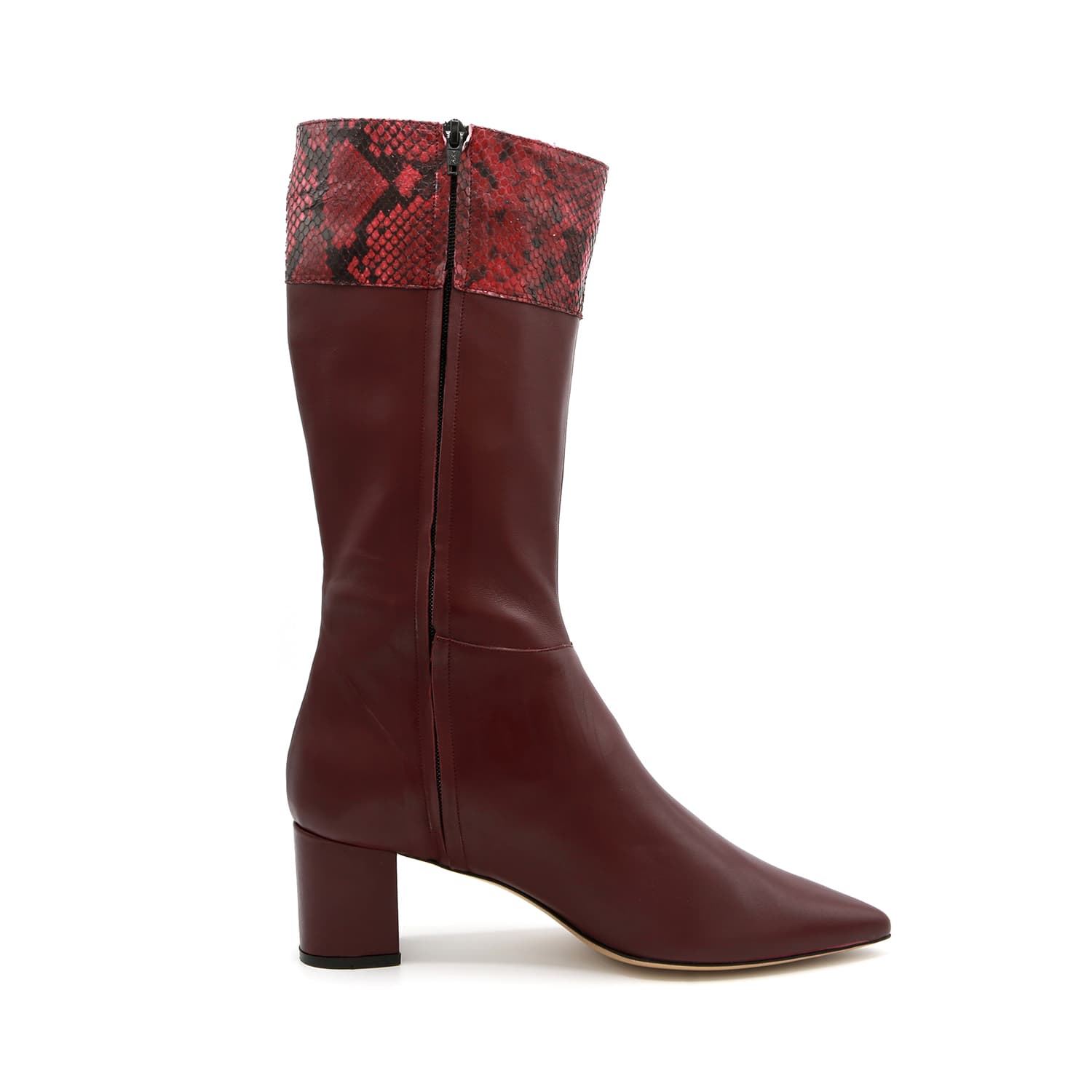 Debora   Large Size Nappa Leather Calf Boots With Upper Python