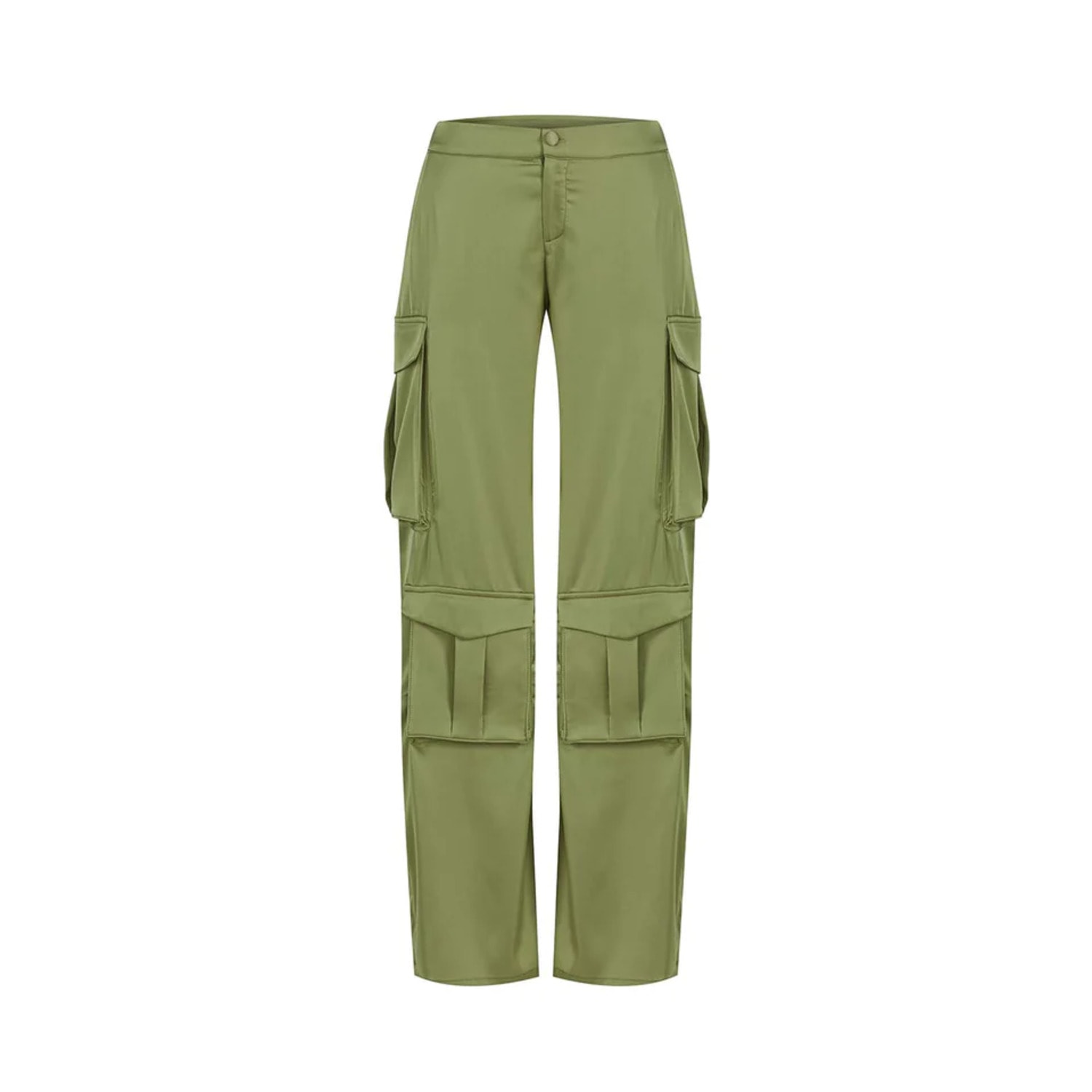 Roqaia Fashion House Women's Green Cargo Fern Trouser In Green