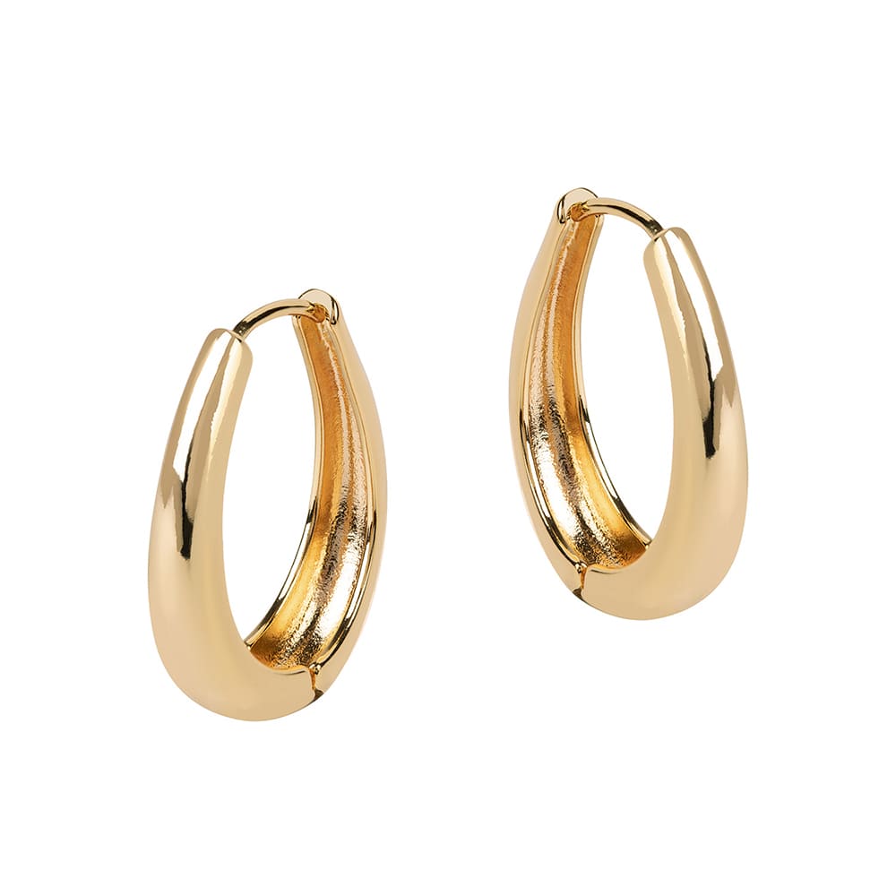 Women’s Gold Lola Large Curve Hoop Earrings Amadeus