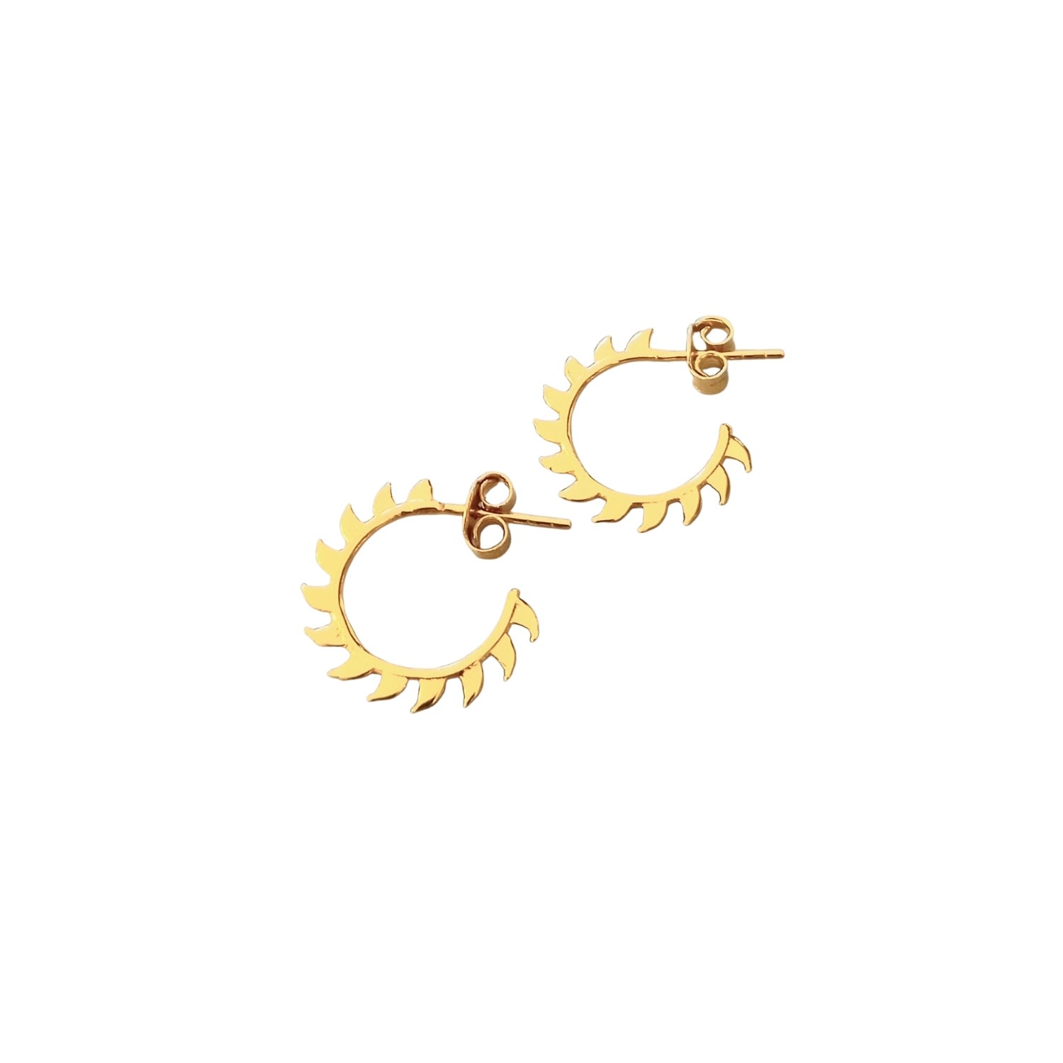 Rize Women's Wild Tiger Claw Hoops - Gold Vermeil