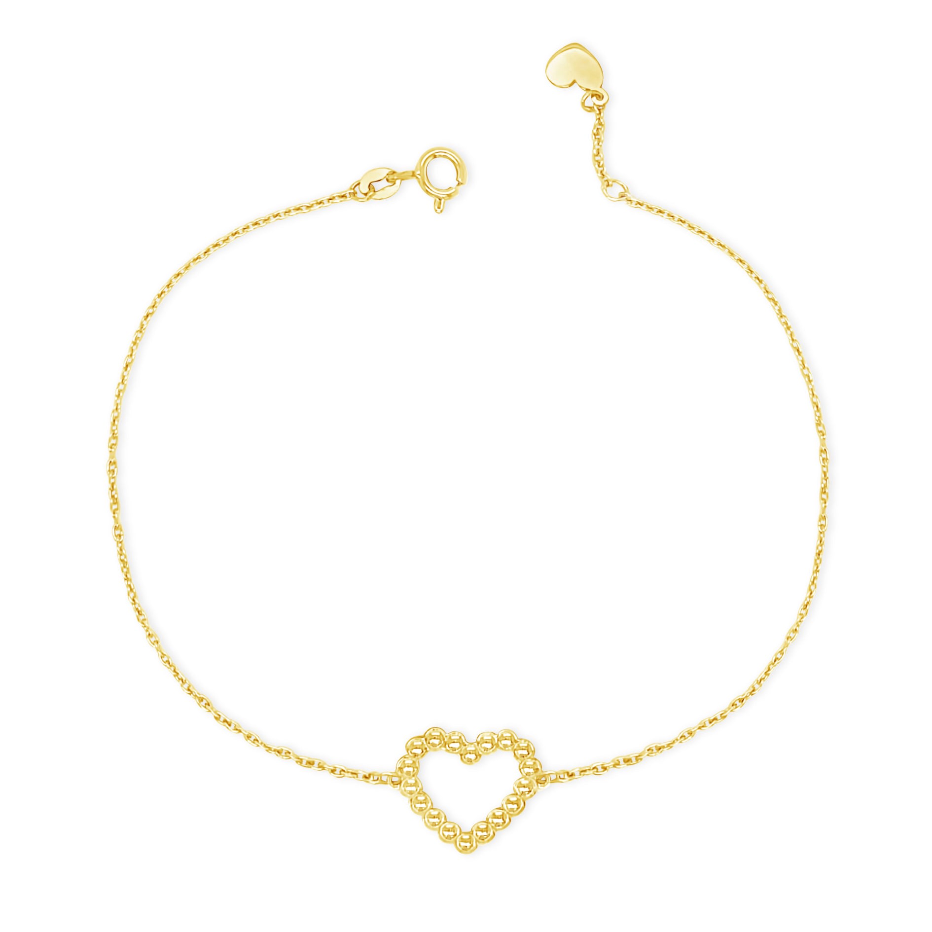 Solio Jewellery Women's Gold / Yellow Heart Popcorn Bracelet 18k Solid Gold