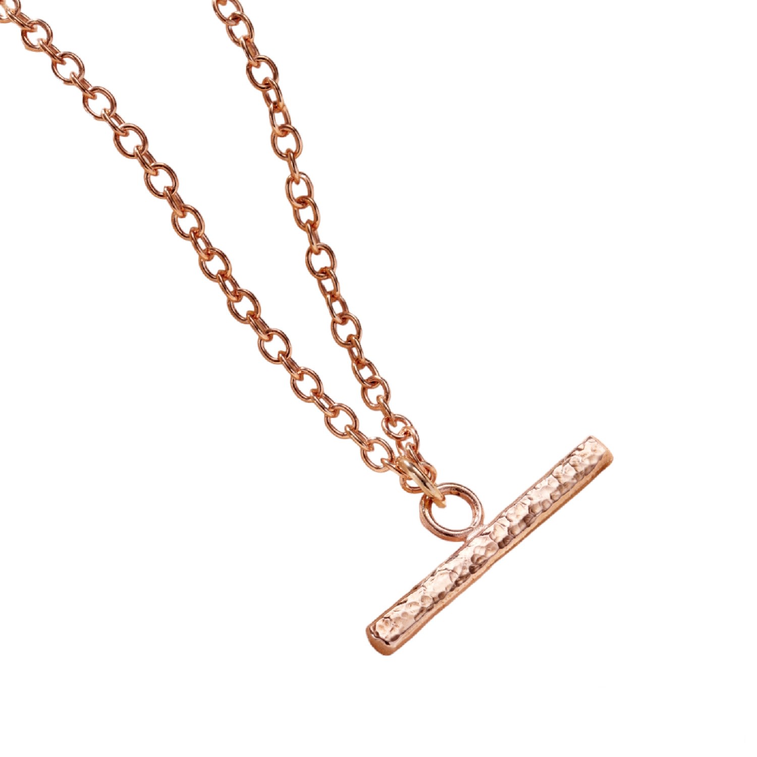 Women’s Rose Gold Plated Textured T-Bar Necklace Posh Totty Designs