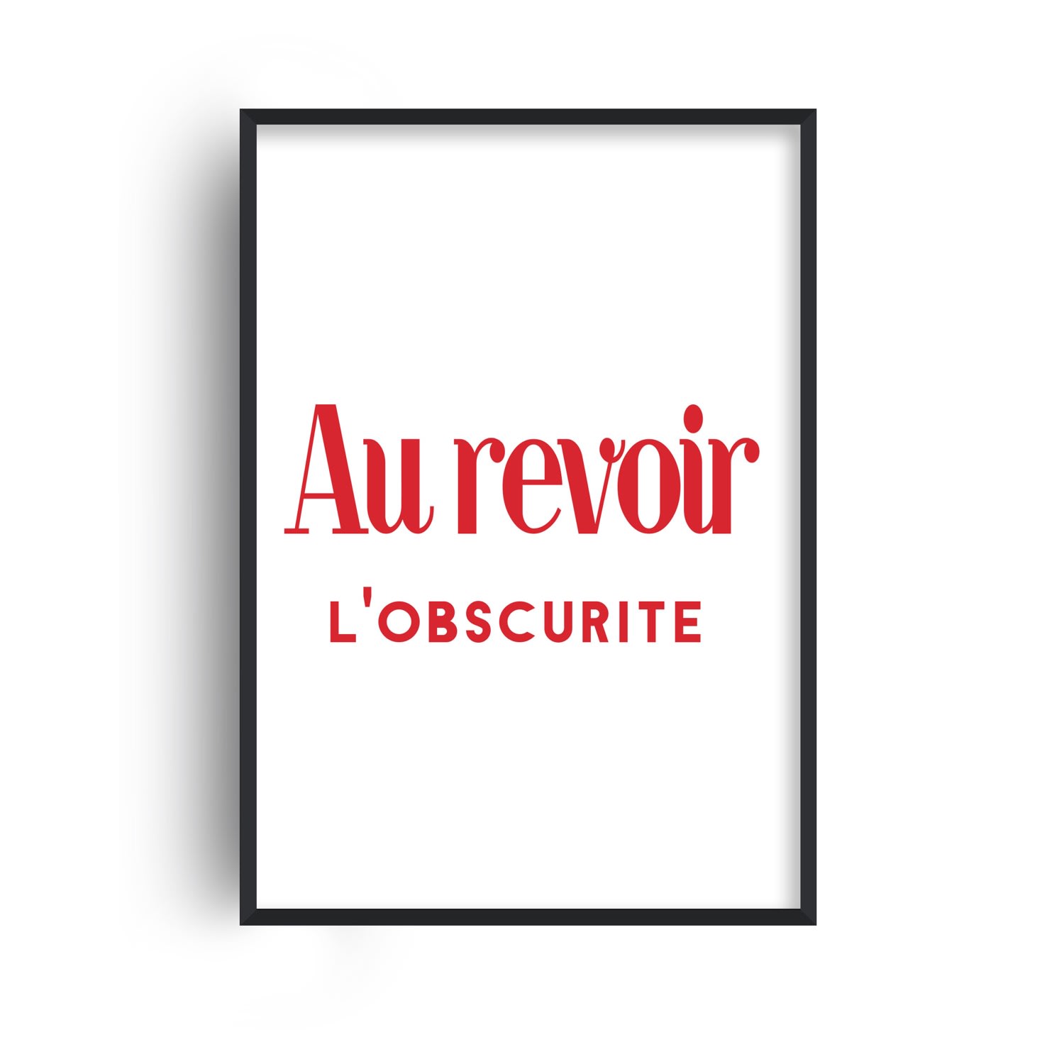 Red Au Revoir L’obscurite Goodbye Darkness French Retro Giclée Art Print A2 420 X 594Mm Fanclub