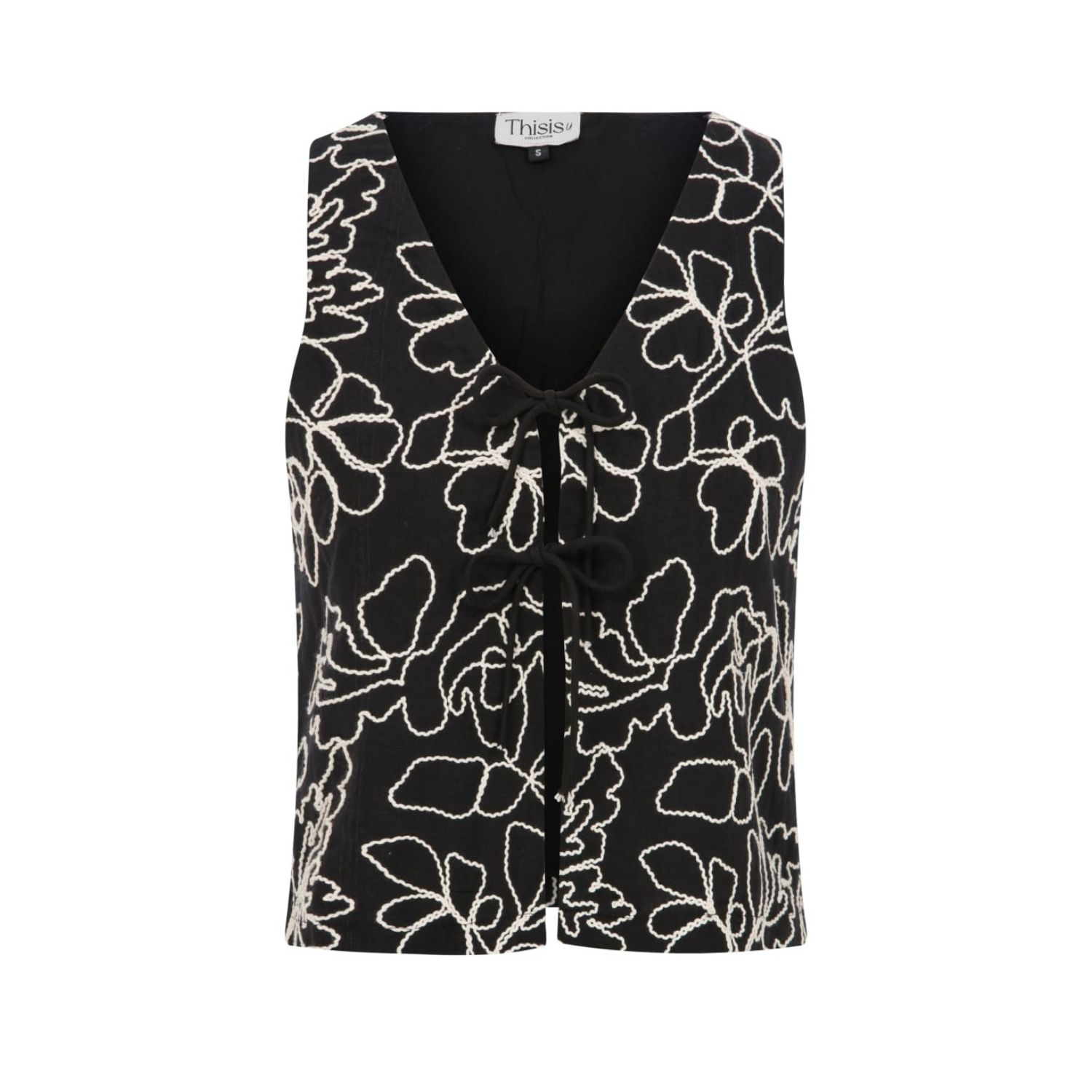 Thisisu Collection Women's Black / White Noir Flora Vest In Multi