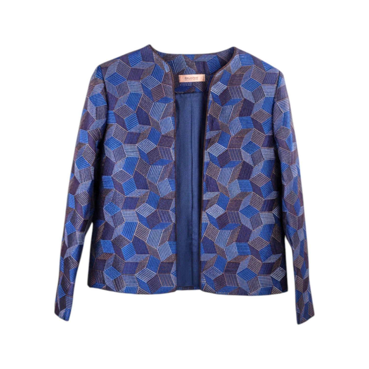 Stovaria Women's Blue Cruelty Free Silk Jacket – Full Thread Embroidered Statement Piece