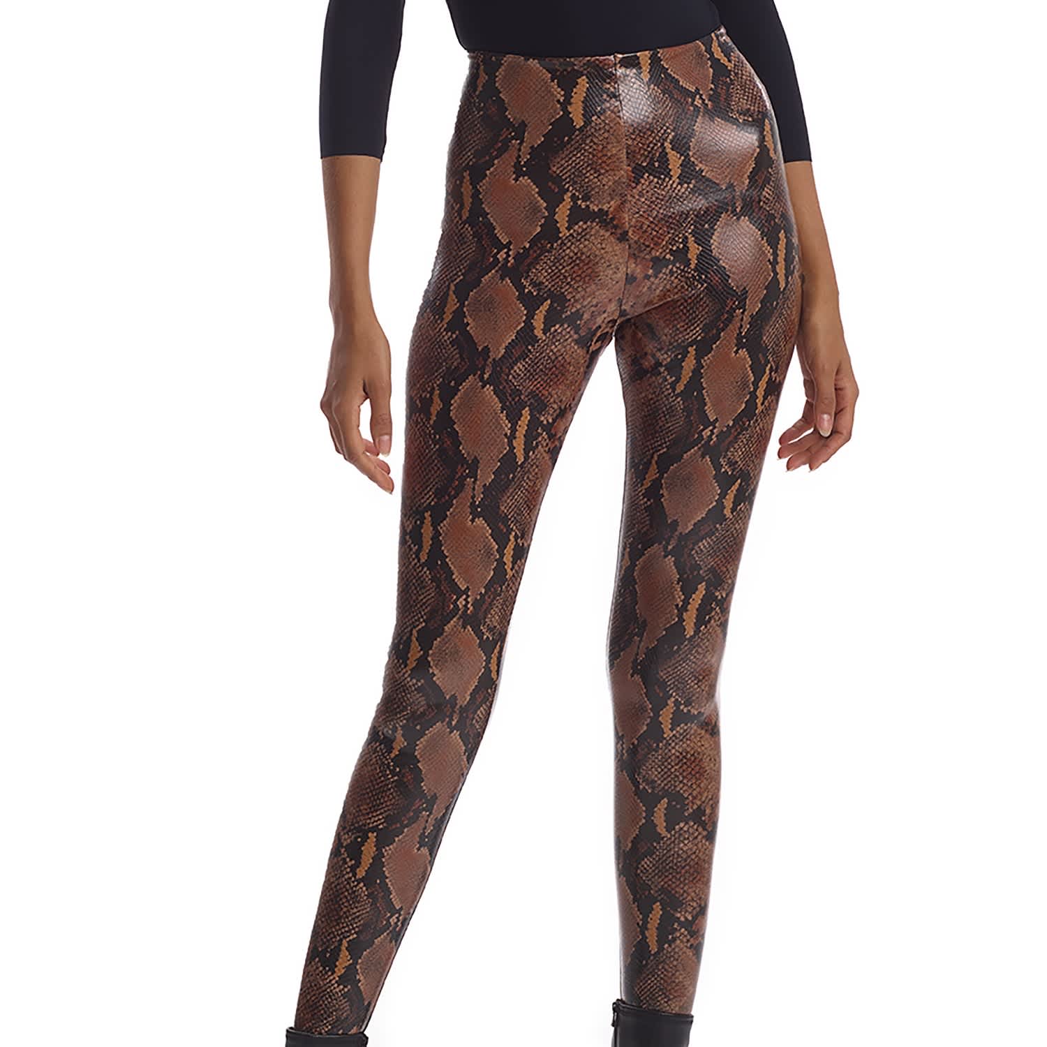 Commando Faux Leather Leggings in Tawny Python, Winter 2022