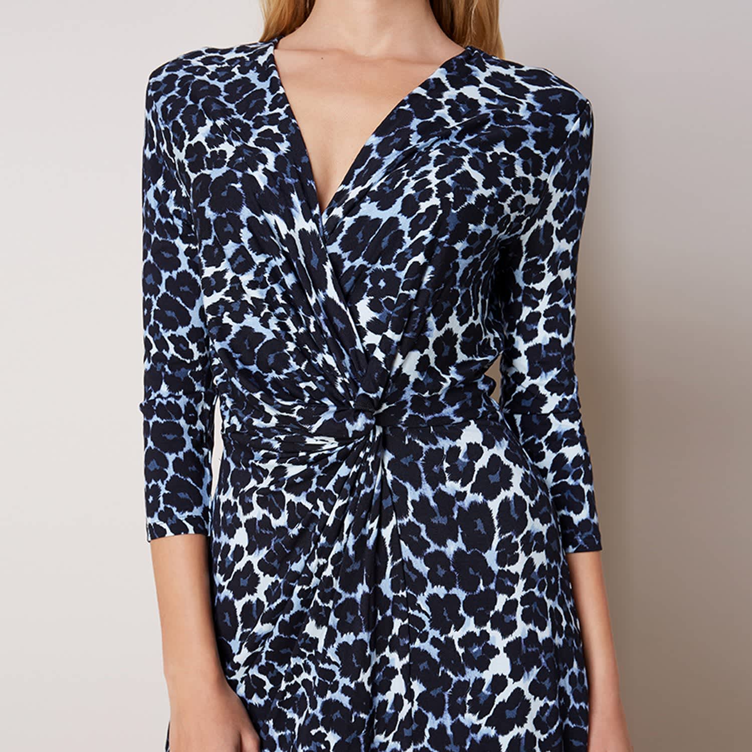 leopard blue dress