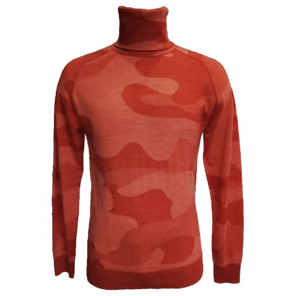 LORDS OF HARLECH TODD TURTLENECK IN WOOLCAMO LAVA