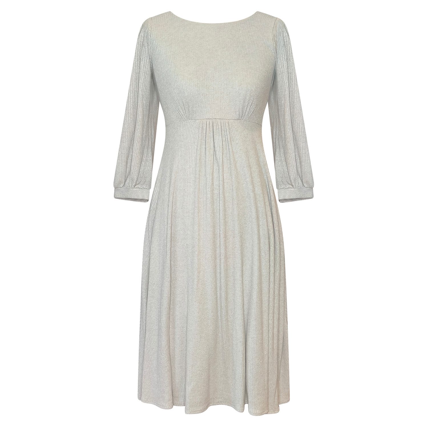 Alie Street London Women's Neutrals Kimberley Knitted Midi Dress In Sparkle Latte