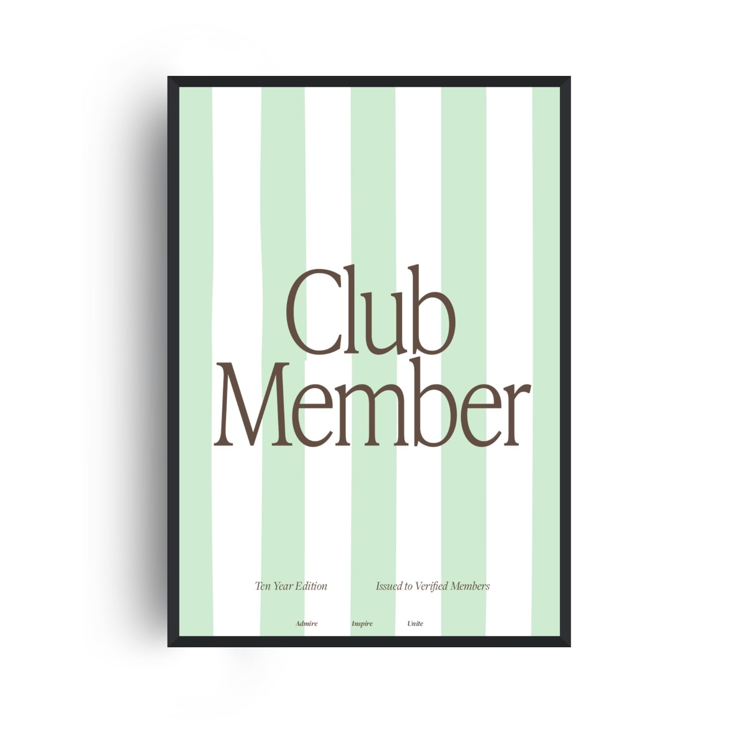 Fanclub Green  Club Member Stripe Retro Giclée Art Print In Green
