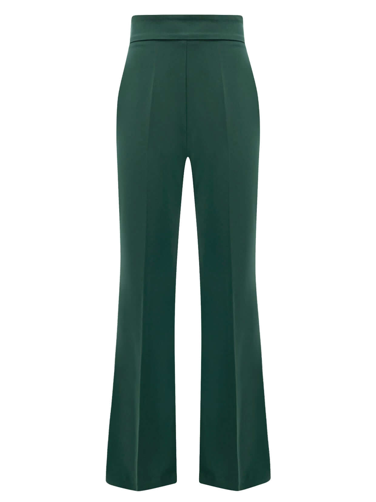 Women’s Green Emerald Dream Flared High-Waist Trousers Xxs Tia Dorraine