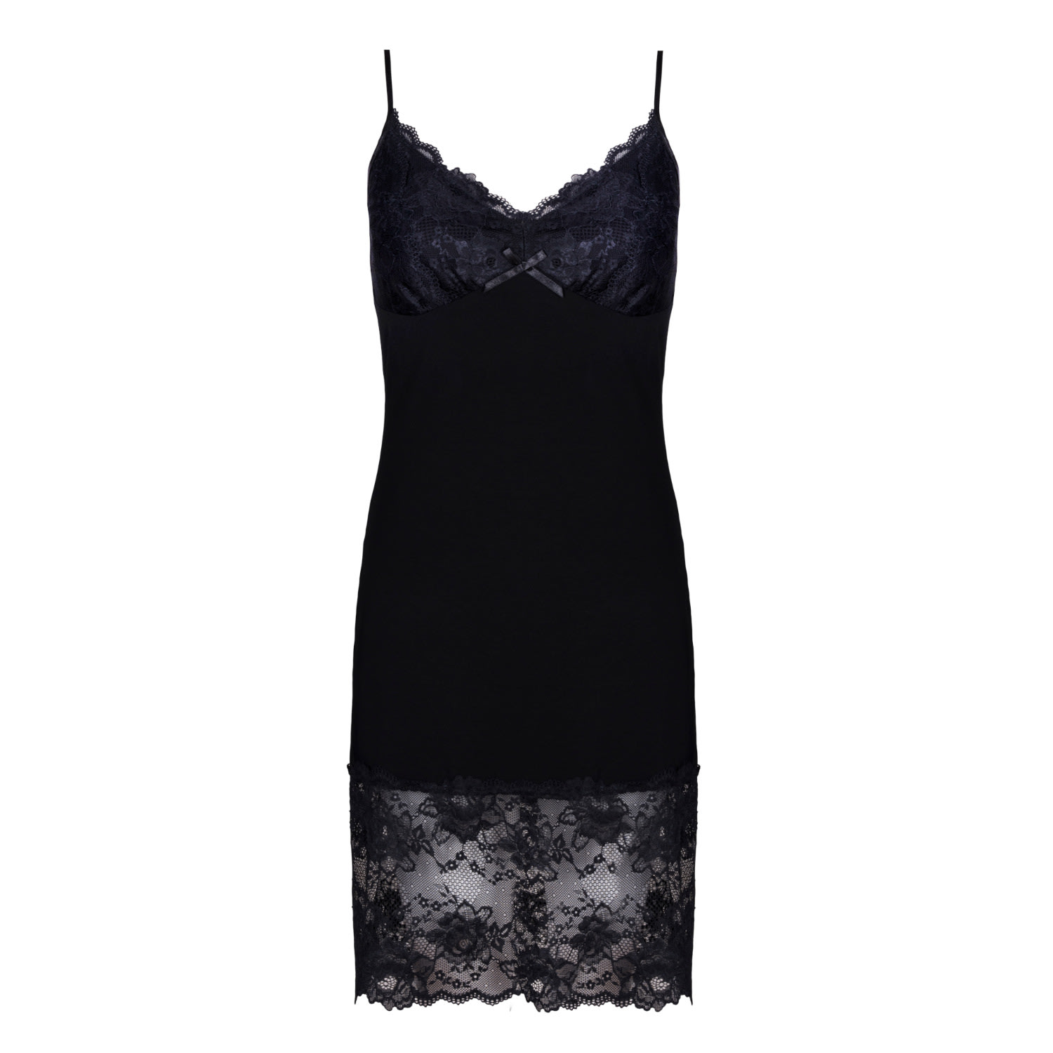 Oh!zuza Night&day Women's Classic Lace Chemise Nightdress Black In Black
