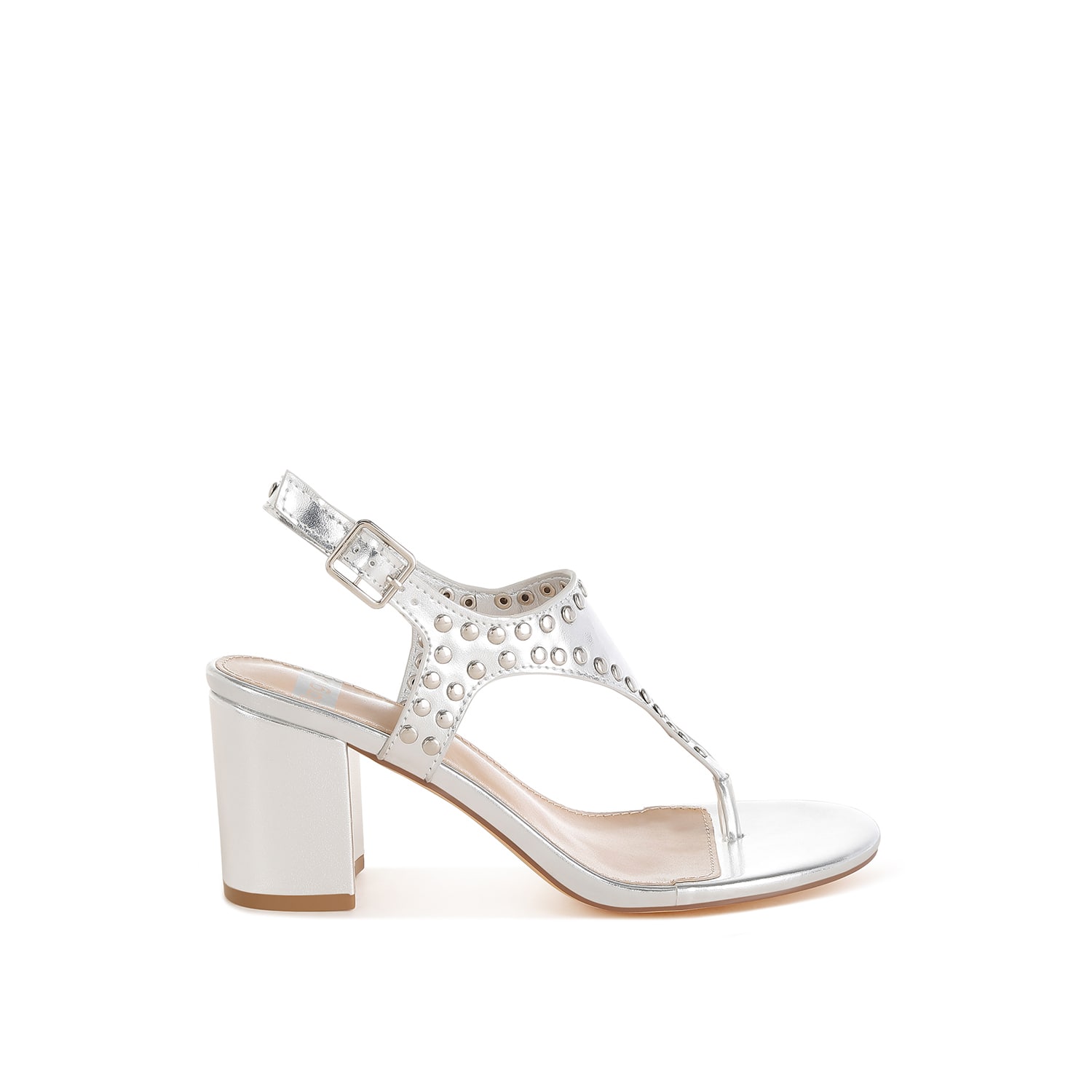 Rag & Co Women's Chan Metallic Studded Statement Heels In Silver In Silver