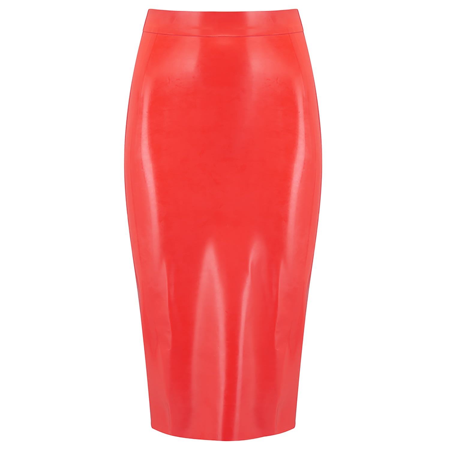 Elissa Poppy Women's Latex Midi Skirt - Red In Red