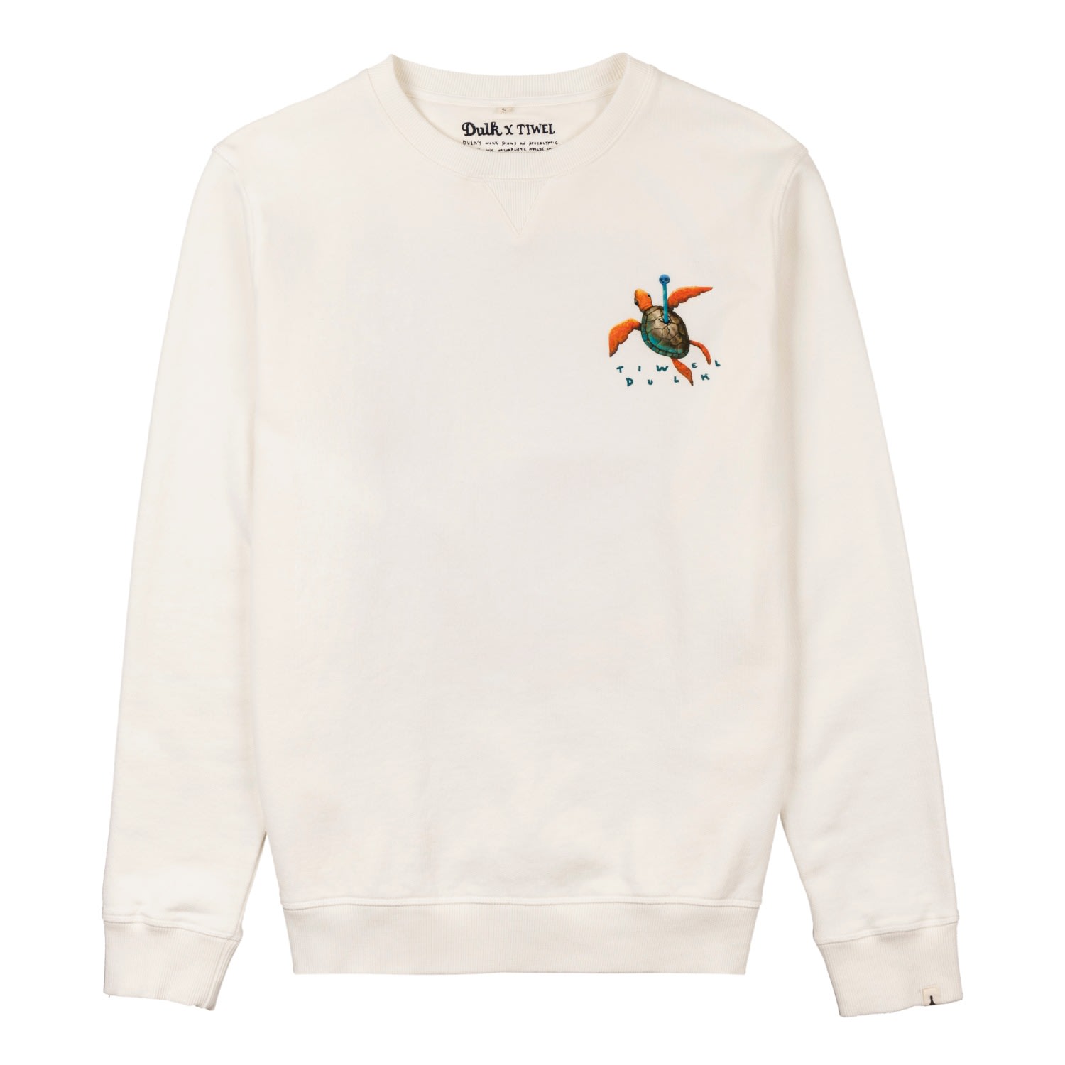 White Dulk-Turtle Sweatshirt Medium Tiwel