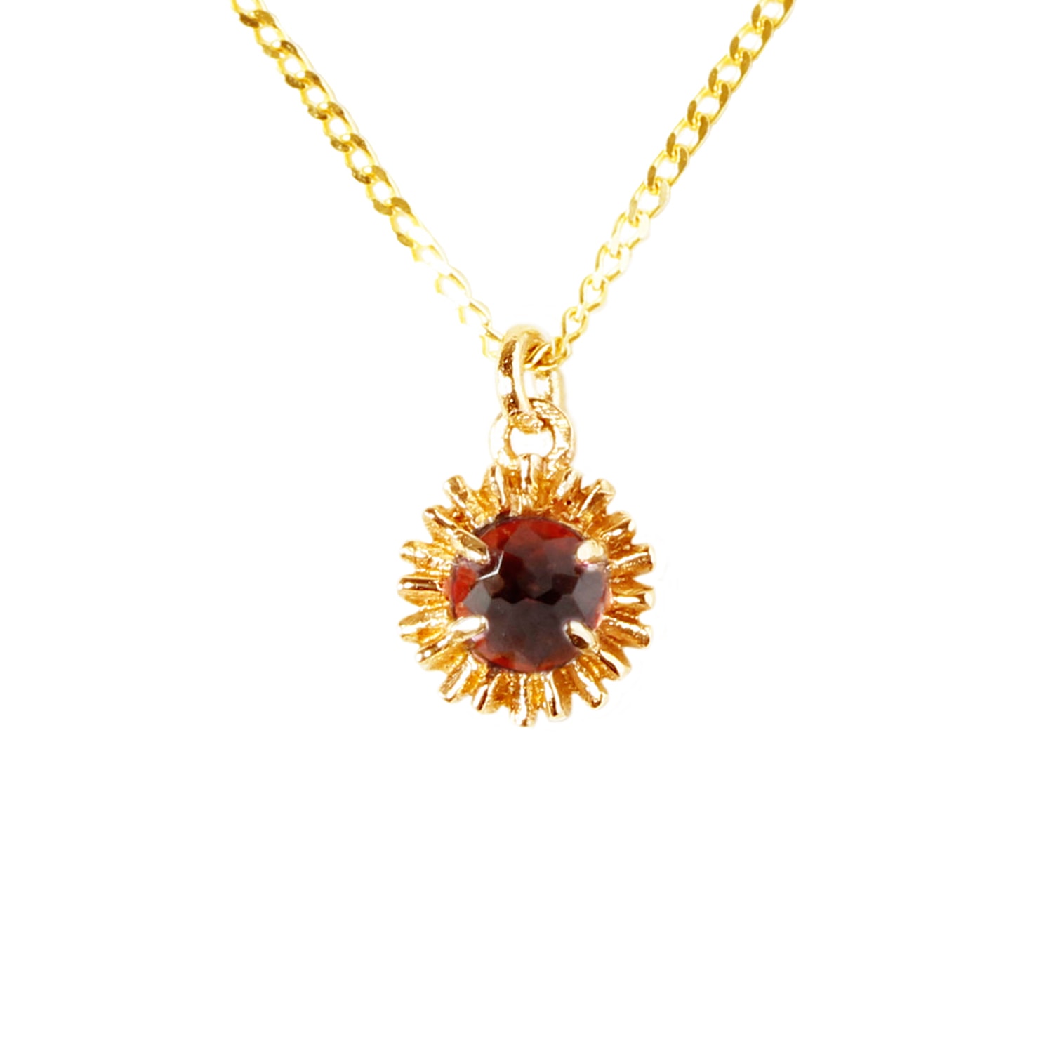 Women’s Dahlia Bud Garnet Necklace - Gold Lee Renee