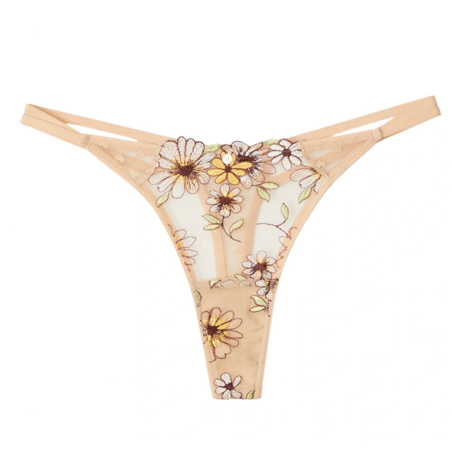 House Of Silk Women's Gold / Green / Yellow Marguerite Thong In Gold/green/yellow