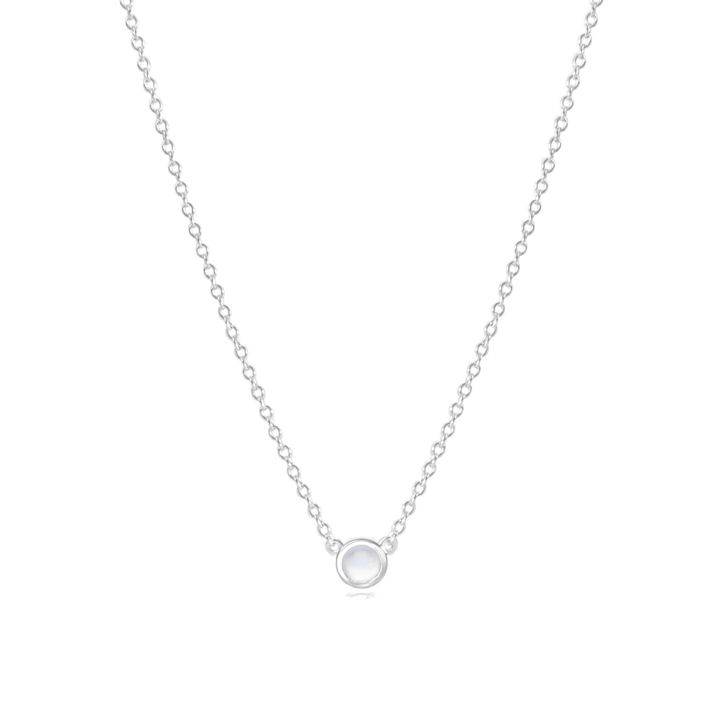 Women’s Rainbow Moonstone June Birthstone Necklace Sterling Silver La Côte Club