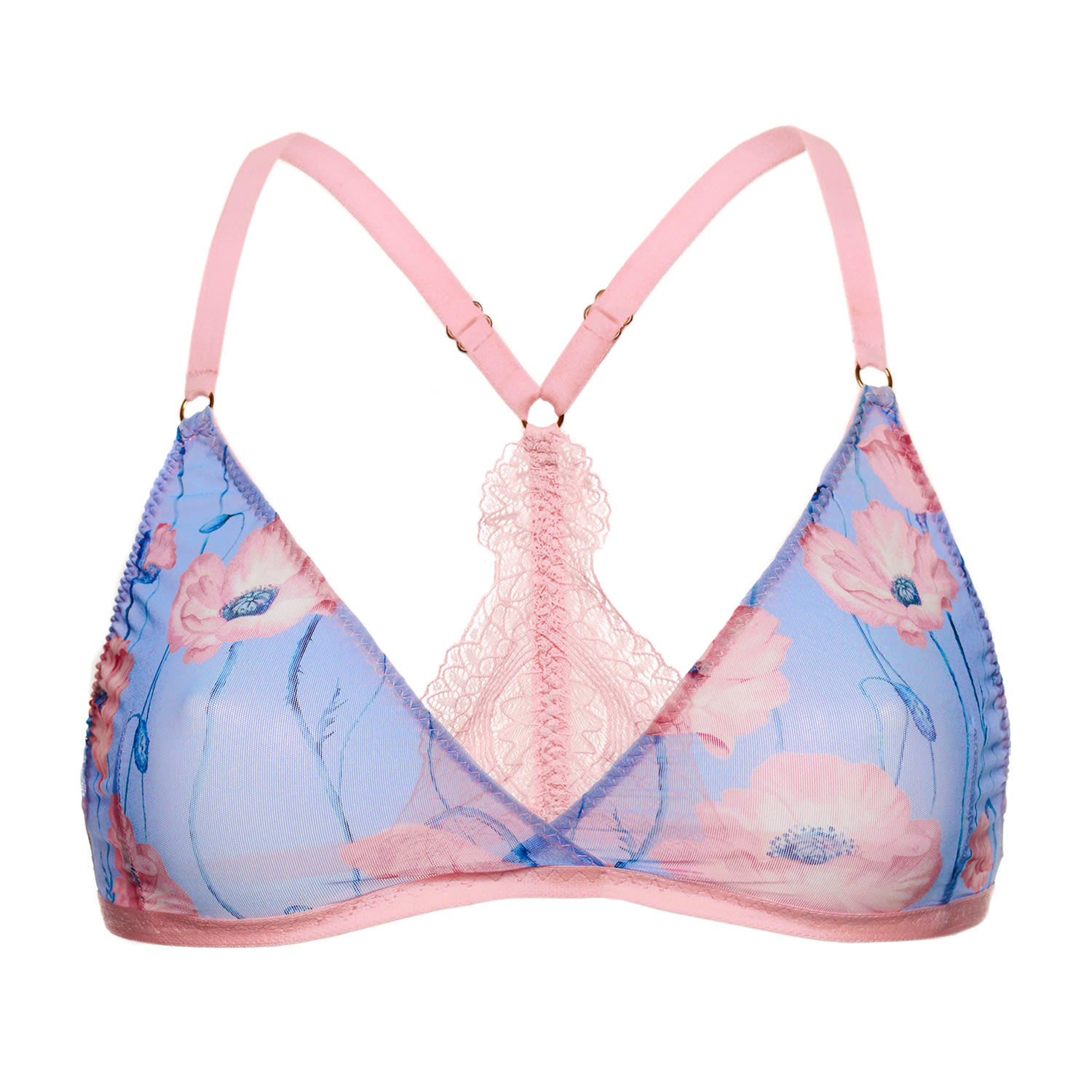 Women’s Pink / Purple Sheer Pink Poppy Bralette Extra Large Luciela