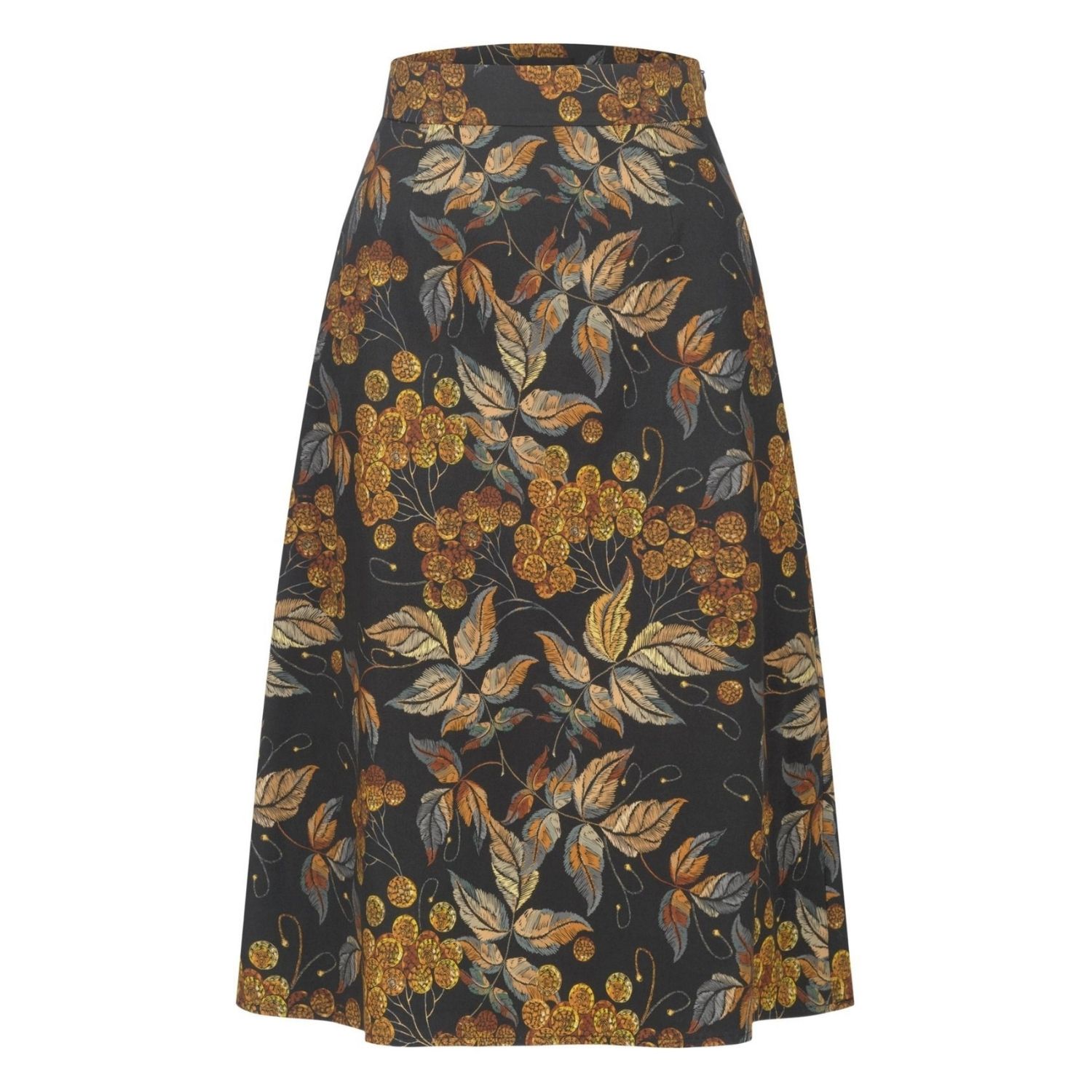 Marianna Déri Women's Black Golden Leaves Skirt In Multi
