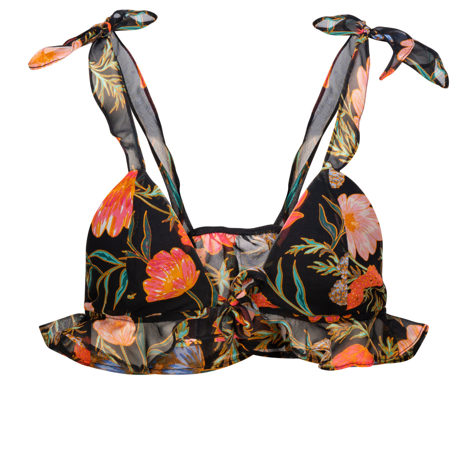 Introvertie Vienna Women's Black Charmed Silk Bralette In Black