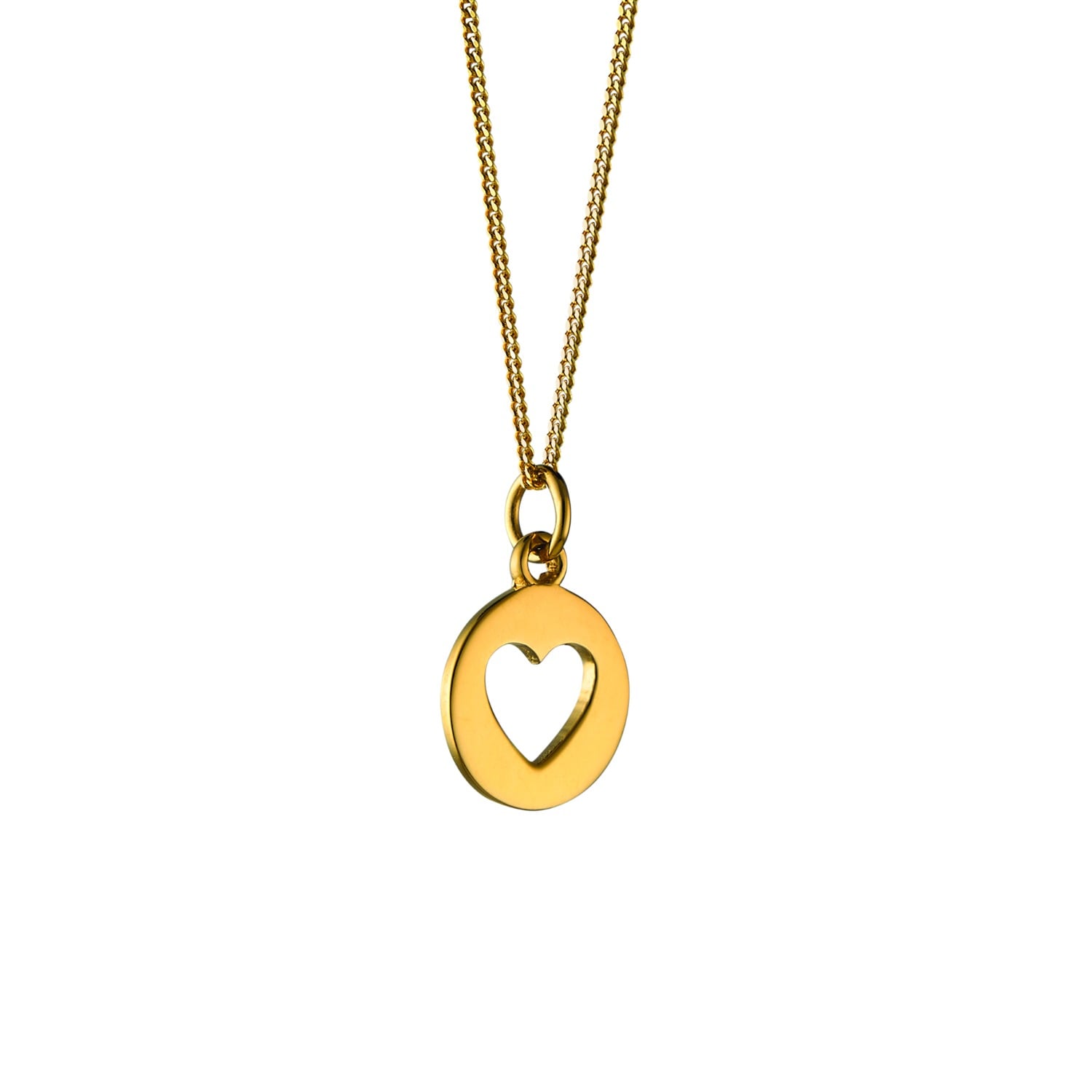 Lime Tree Design Women's Heart Silhouette Pendant Necklace Gold Vermeil