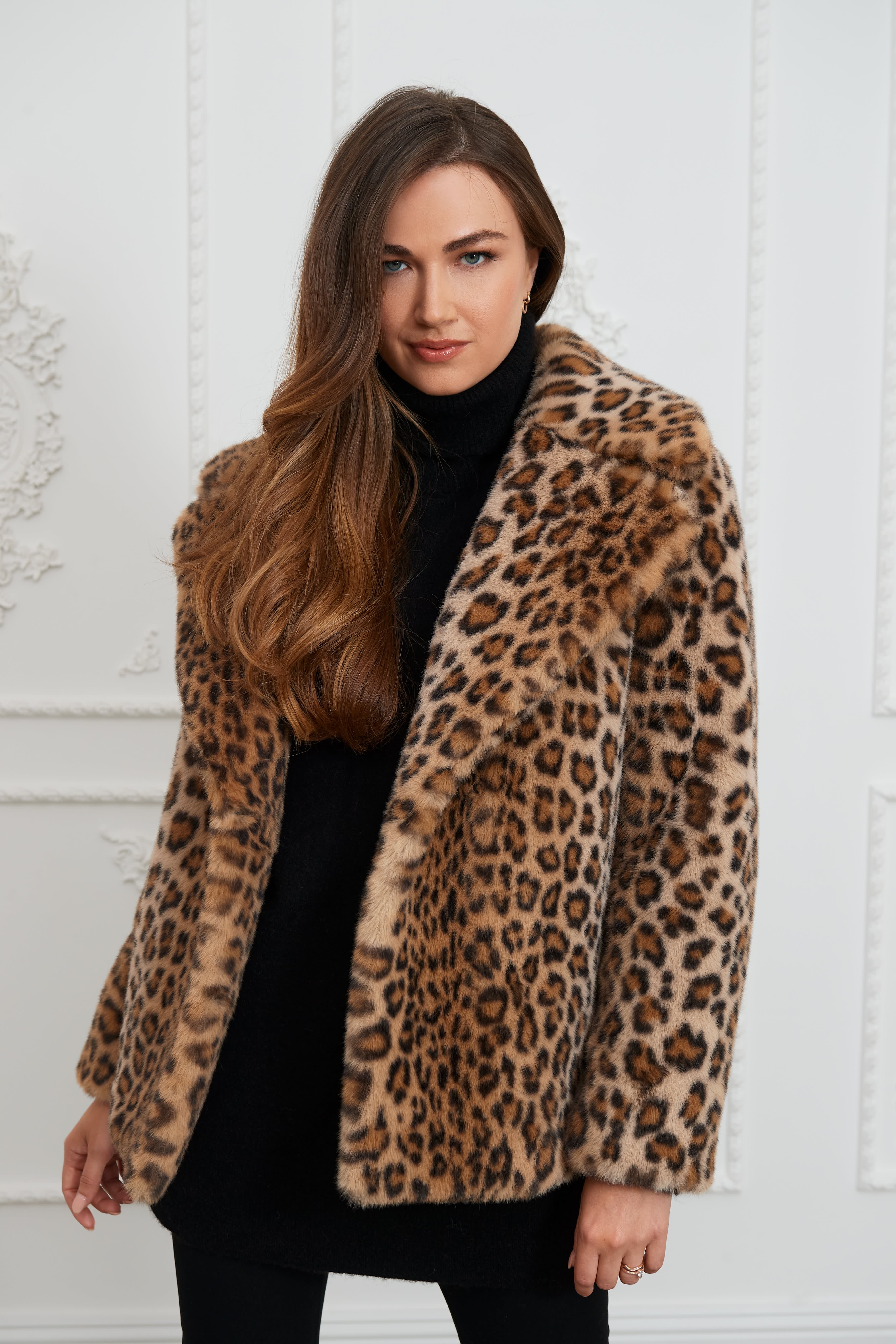 Lena Leopard Faux Fur Jacket by ISSY LONDON