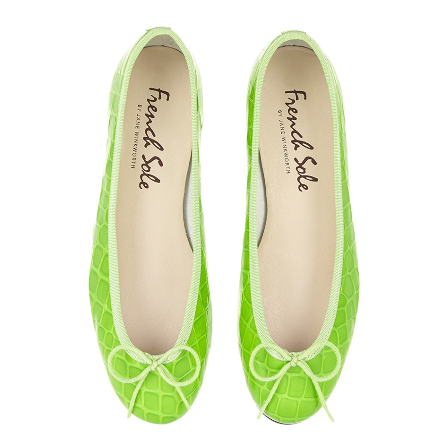 Women’s Henrietta Lime Green Patent Crocodile 2.5 Uk French Sole