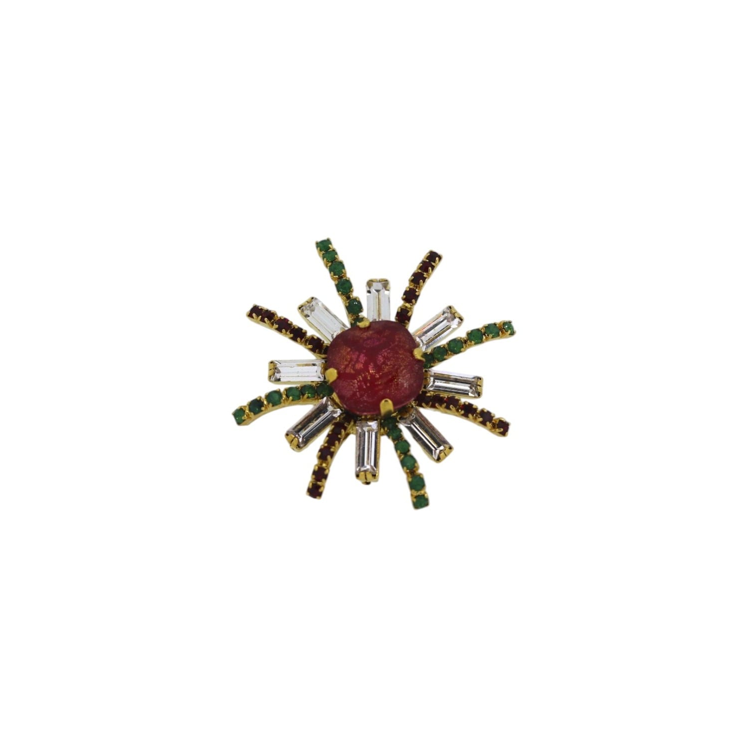 Women's Gold / Green / Red Yuletide Candy Cane Ring | Vickisarge
