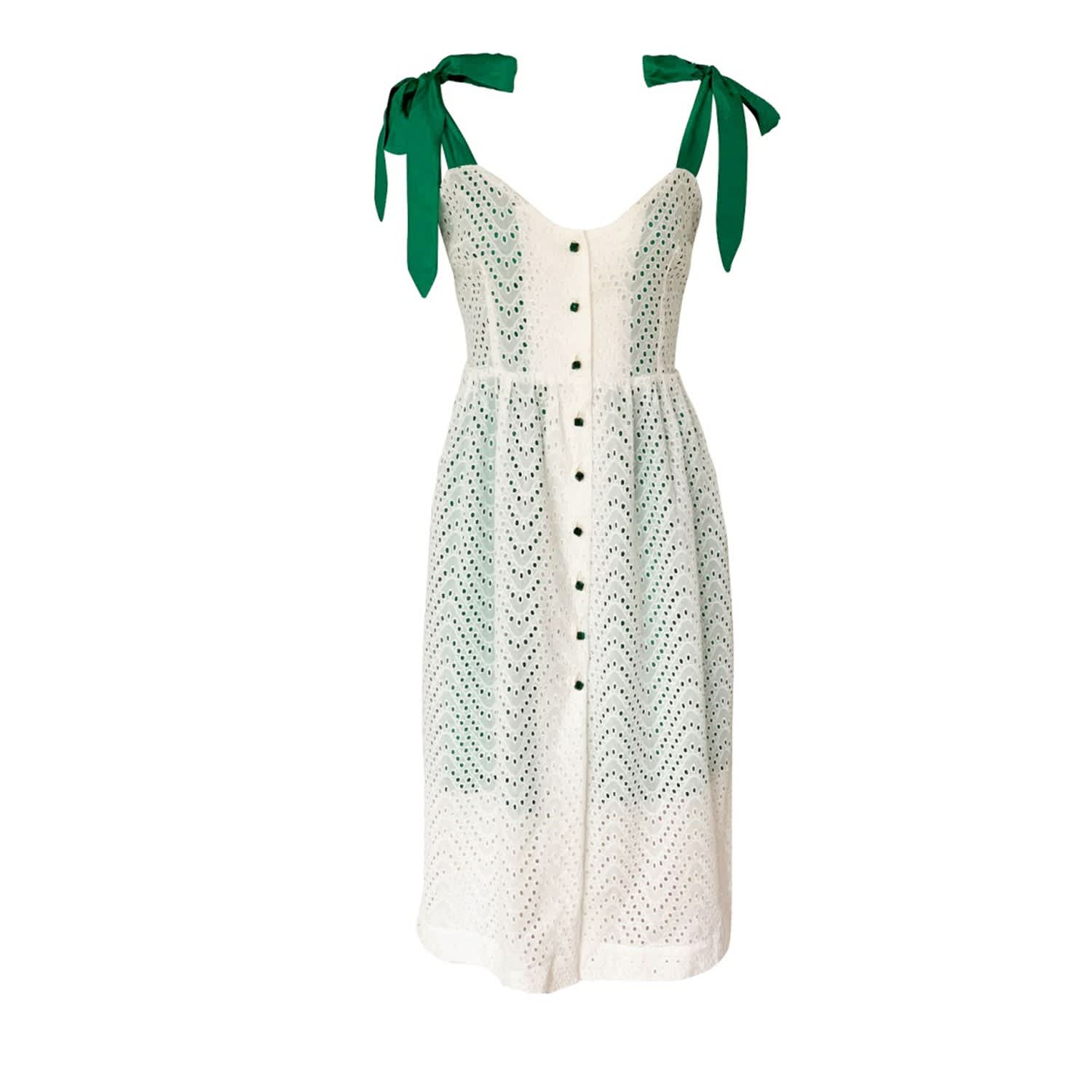 green and white summer dress