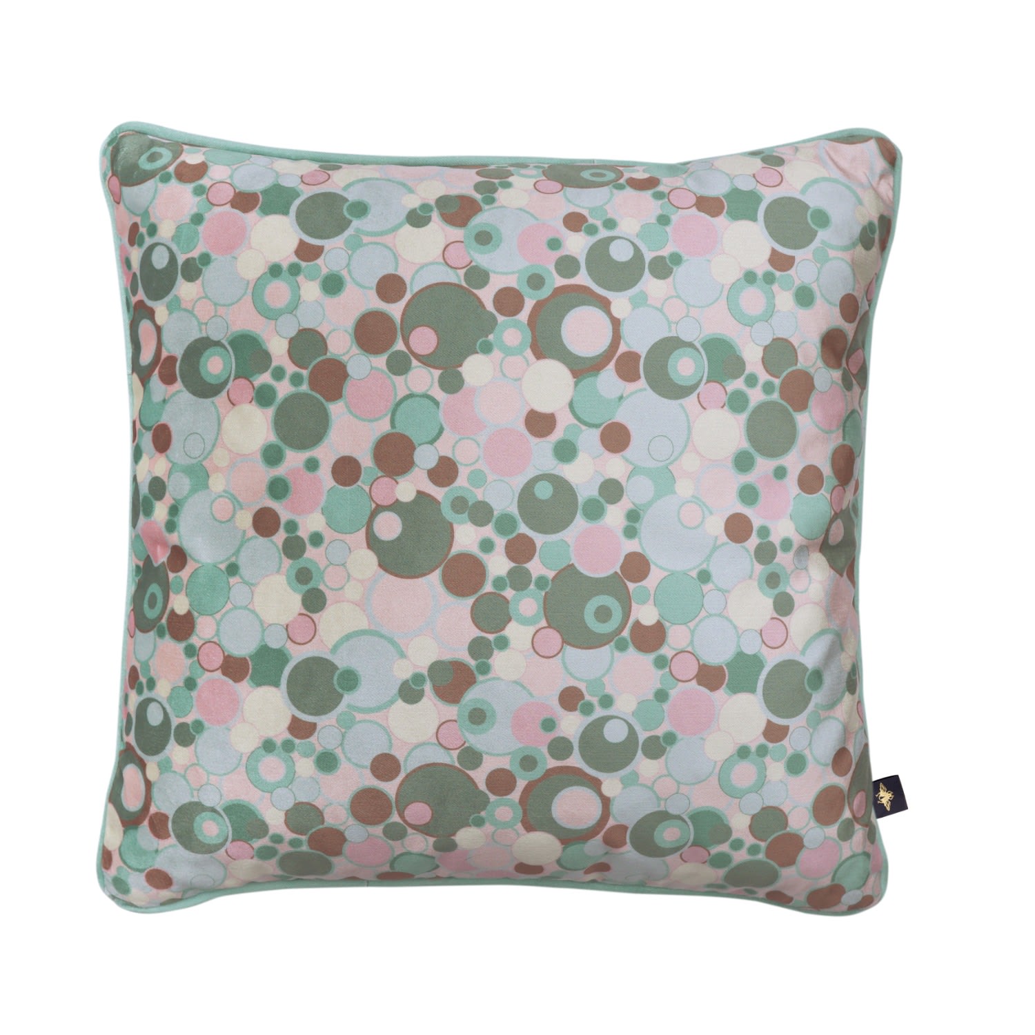 Green / Blue / Pink Fizz Supreme Tourmaline Velvet Cushion The Curious Department