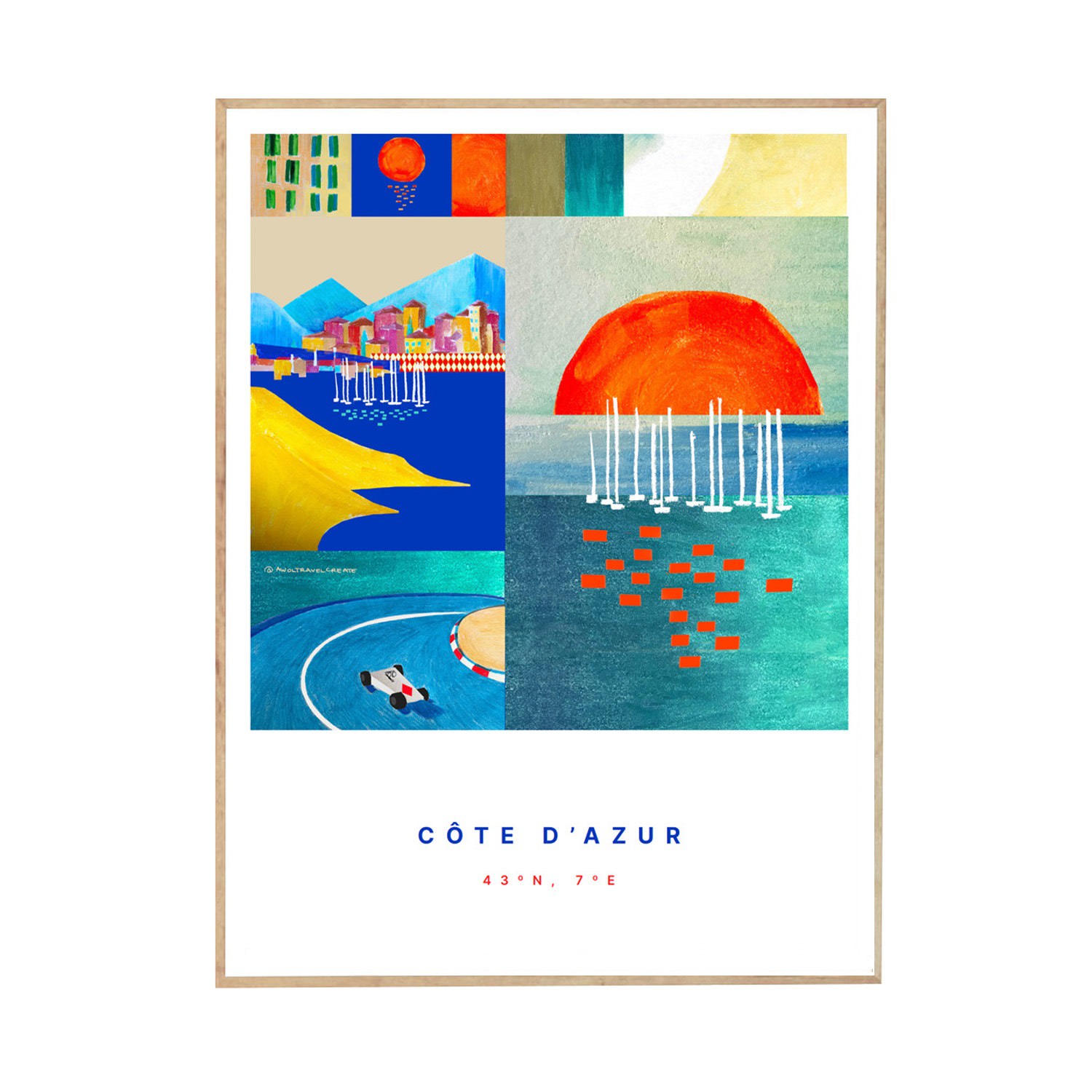 Cte D’azur Art Print Poster: Colourful Snapshots From Paradise Awol