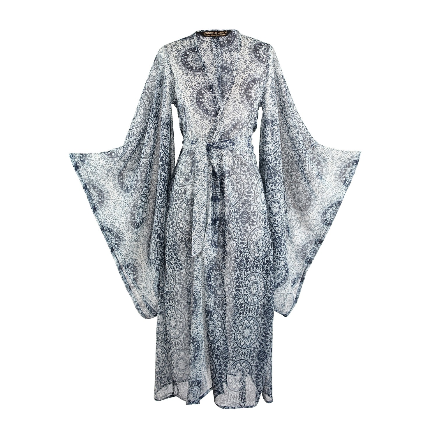 Women&rsquo;s Blue Sweet Mandala Kimono | Extra Large | Jennafer Grace