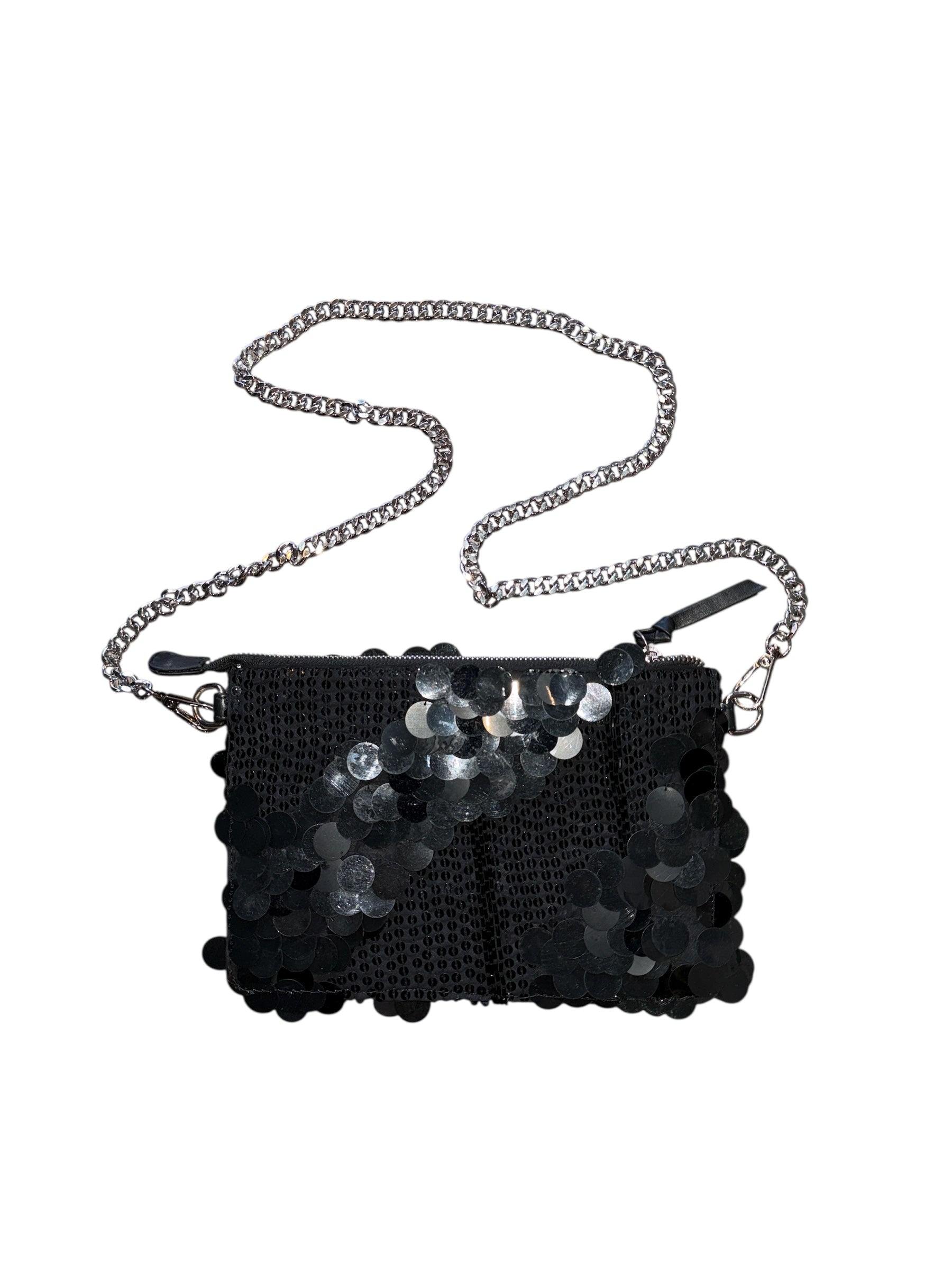 Any Old Iron Women's Black / Silver Glossy Black Sequin Bag In Multi