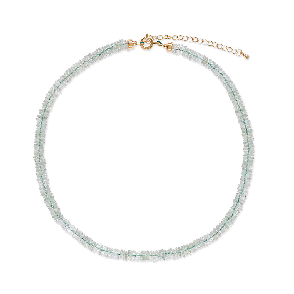 Women’s Translucent Green Amethyst Heishi Necklace | Amelia Roxanna Jewellery