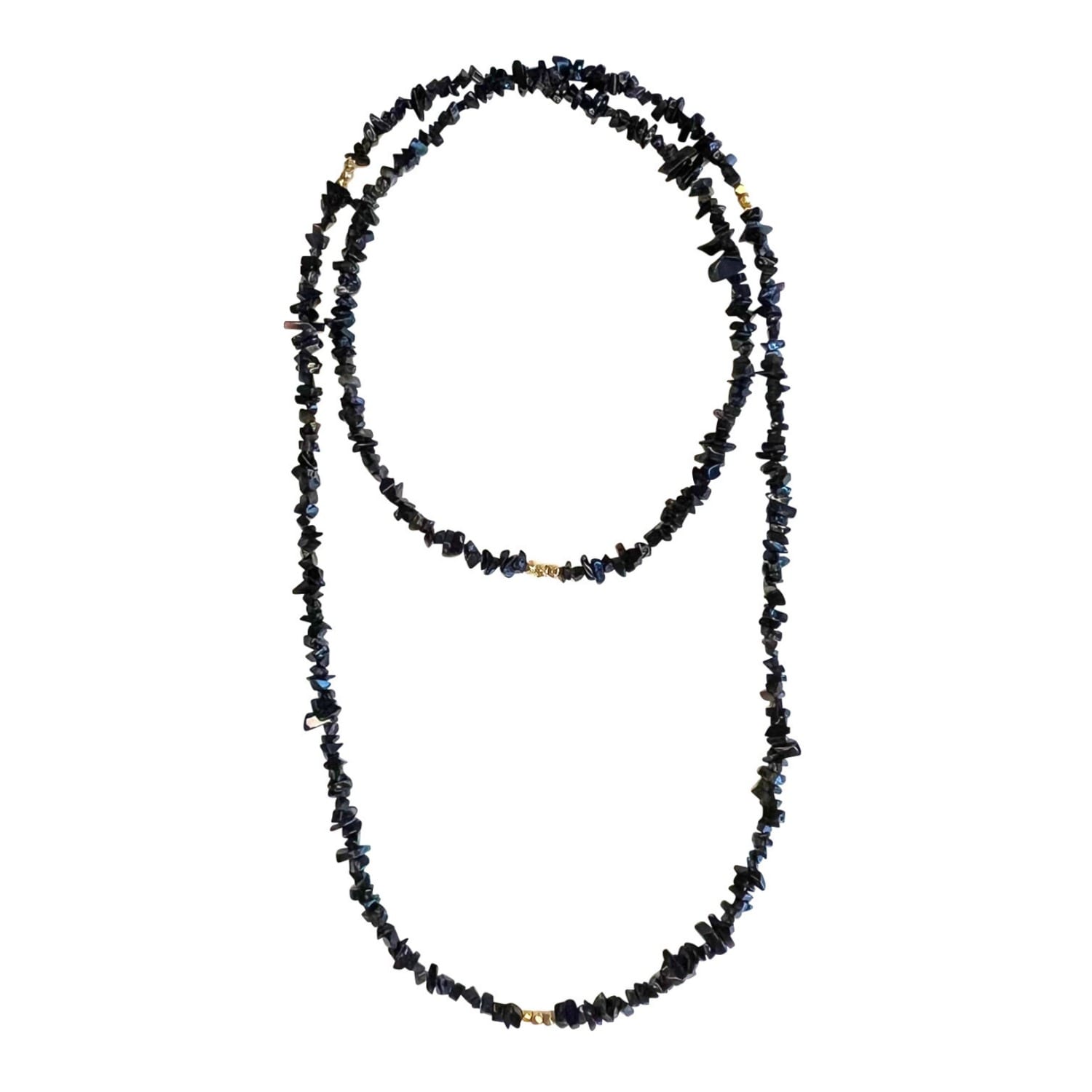 Rize Women's Black / Gold / Brown Black Onyx Opera Necklace - Gold Plated In Black