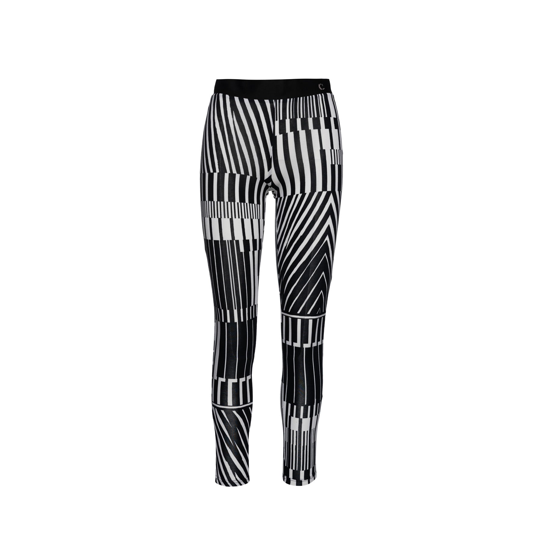 Conquista Women's Silky Black & White Print Pants In Black