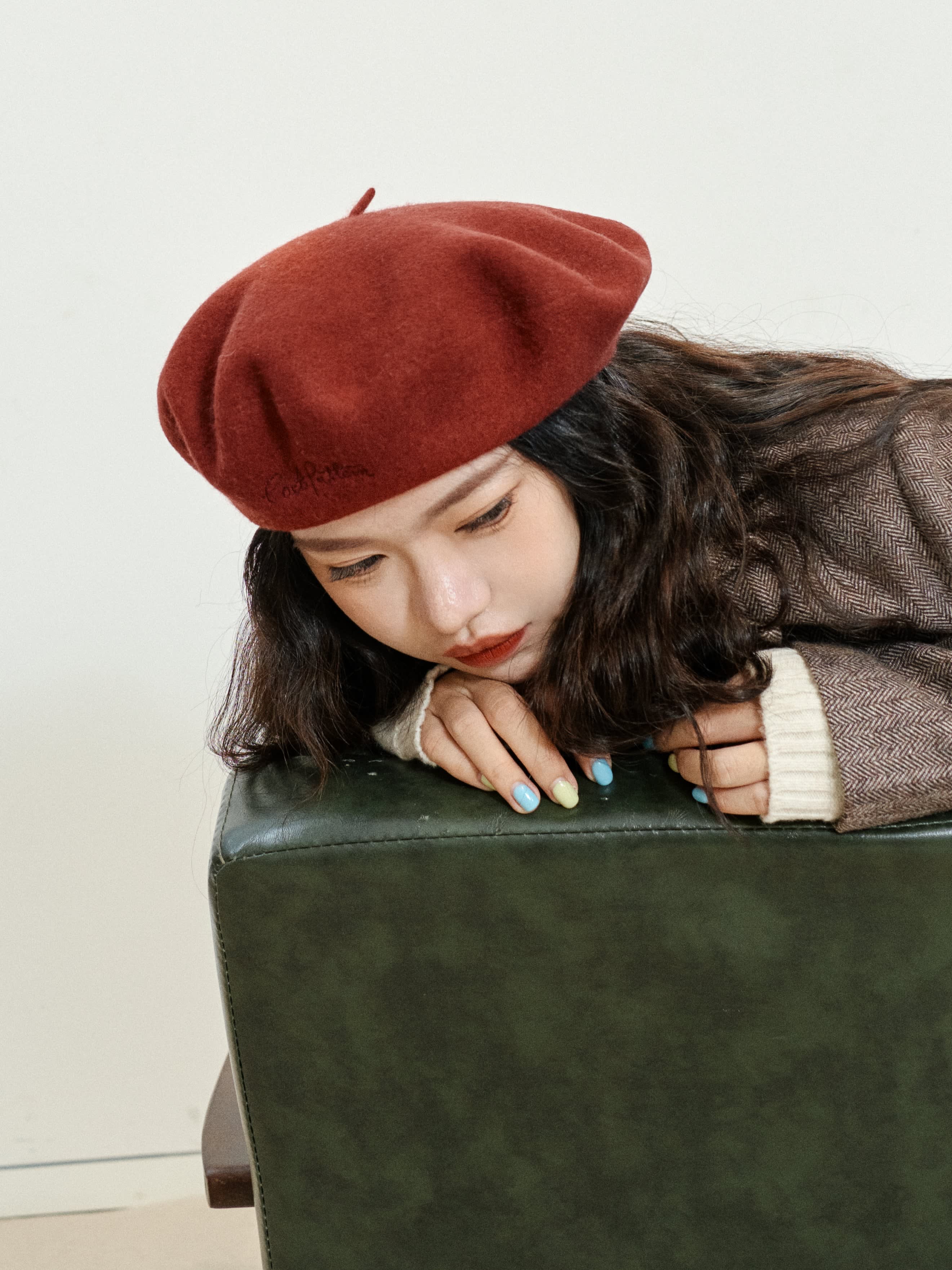 Bon Chic Wool Beret- Bordeaux Red | Lost Pattern NYC | Wolf & Badger